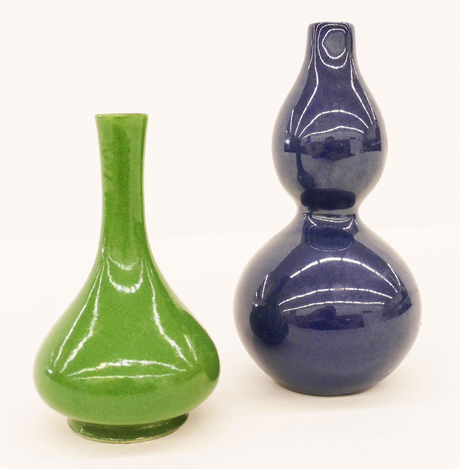 2pc Chinese Qing Monochrome Small Vases (1 of 3)