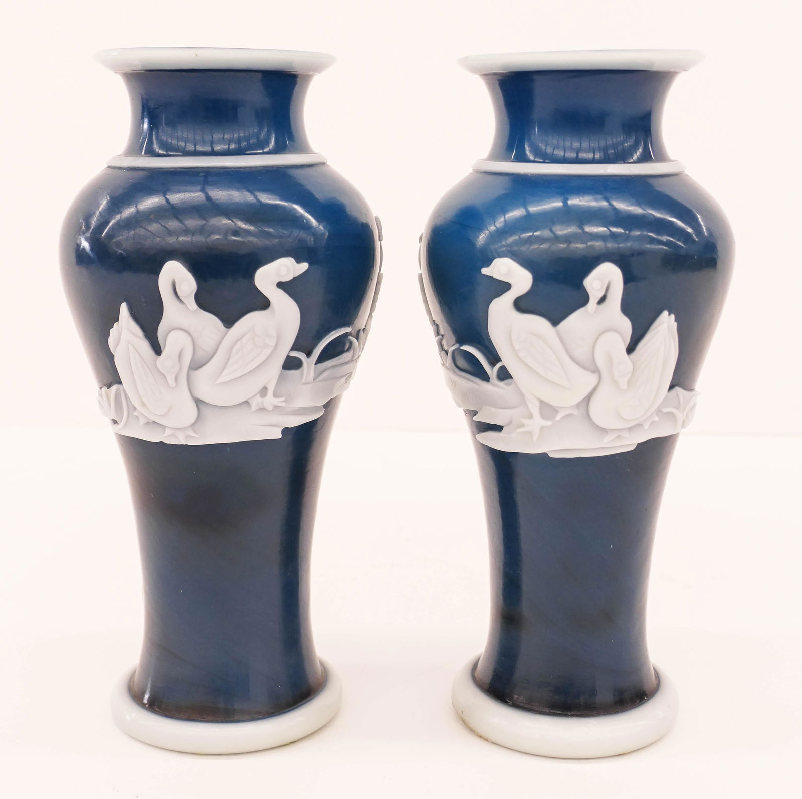 Pair Chinese 2-Color Peking Glass Vases (1 of 3)