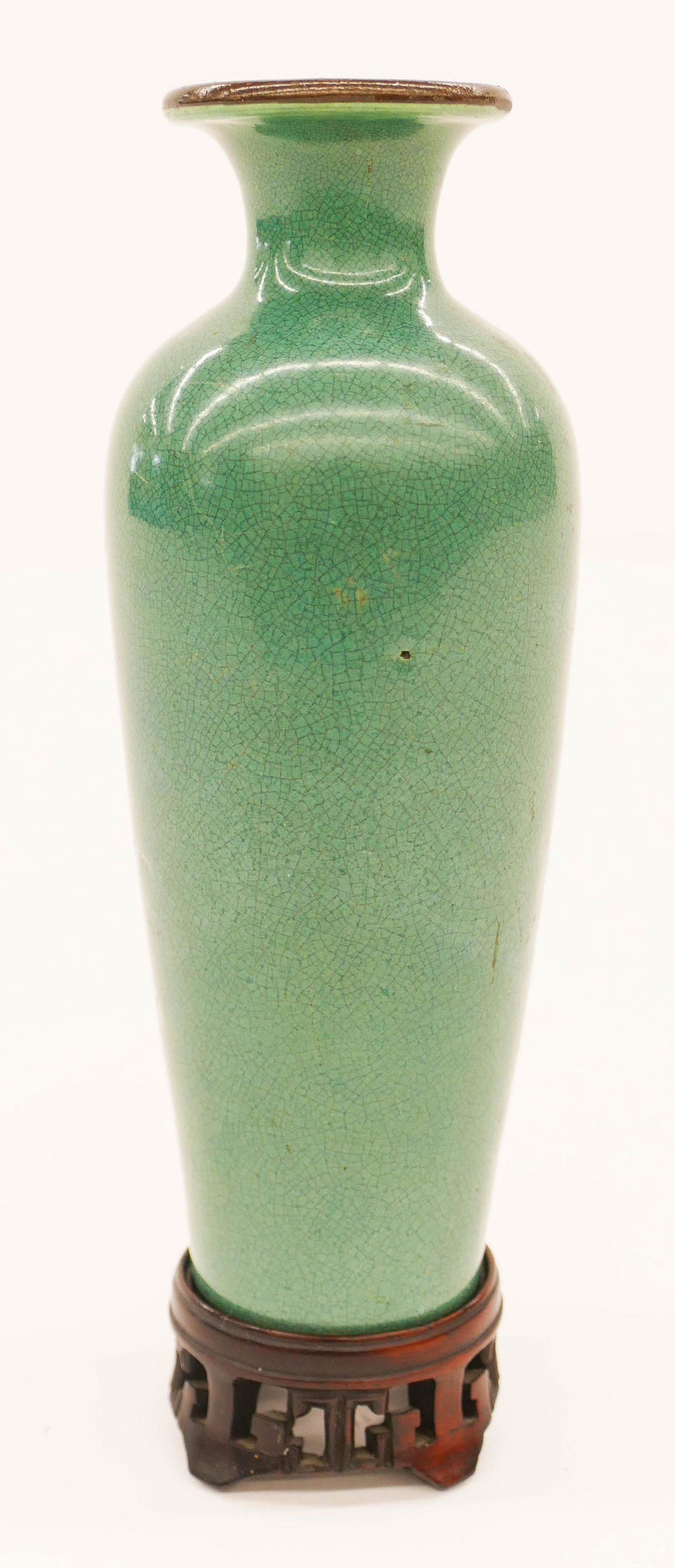 Chinese Qing Green Crackle Small Vase (1 of 3)