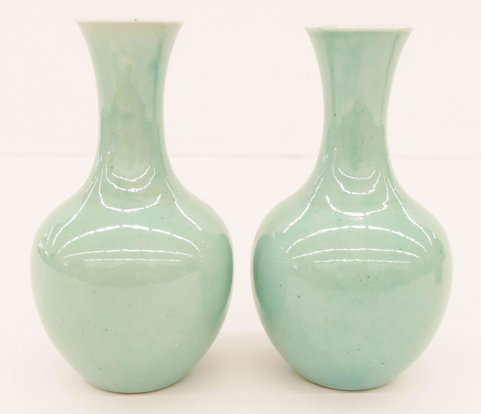 Pair Chinese Qing Clair de Lune Vases (1 of 2)