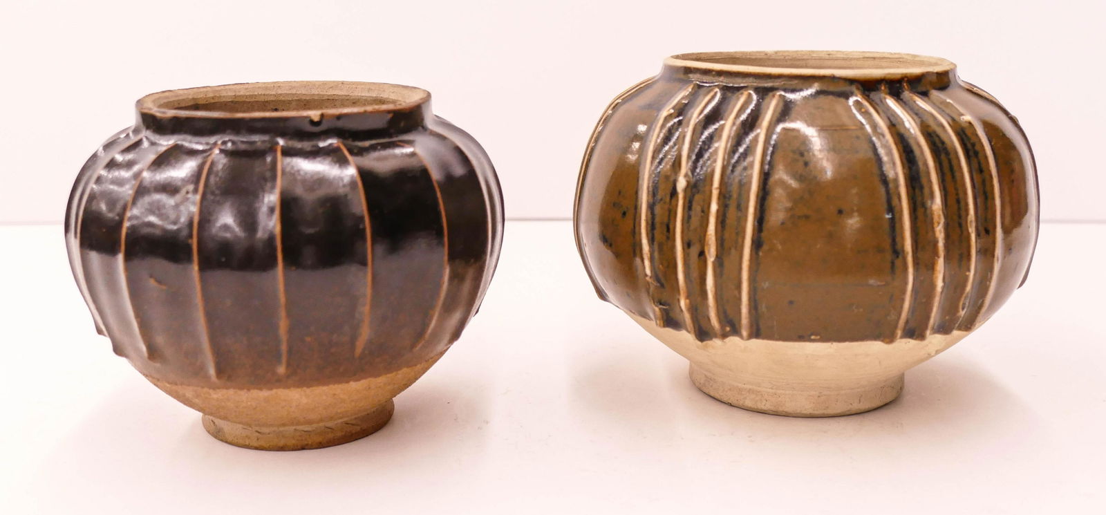 2pc Chinese Song Cizhou Ribbed Jars (1 of 3)