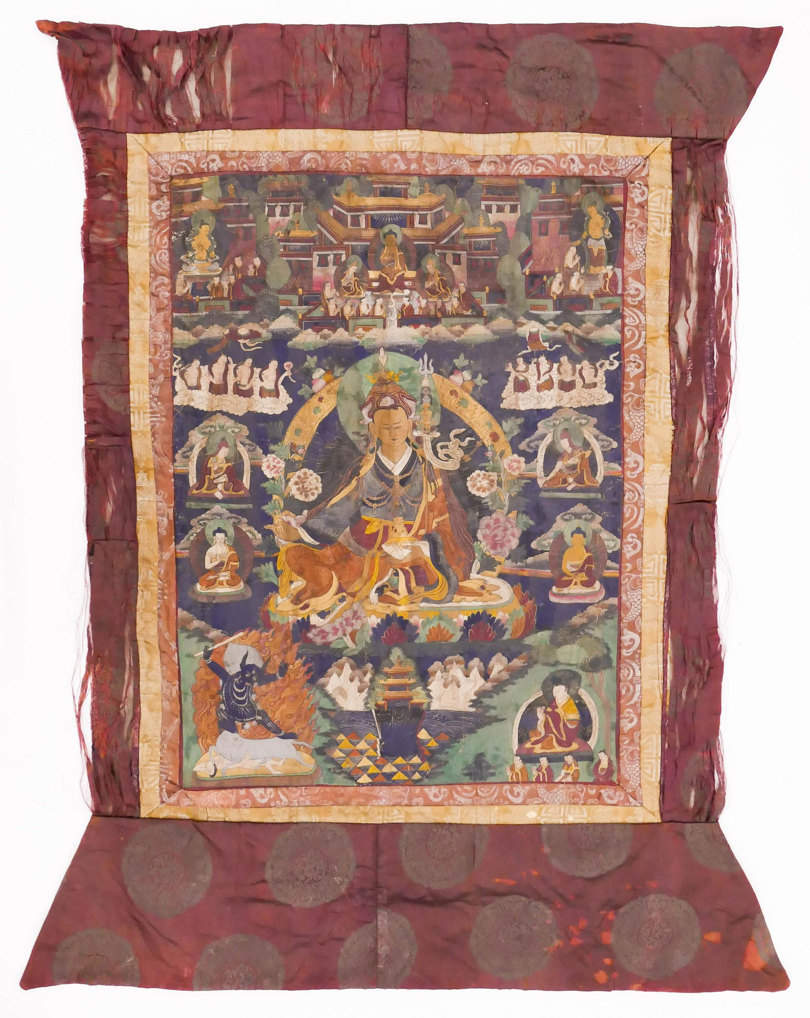 Old Tibetan Padmasambhava Painted Thangka (1 of 5)