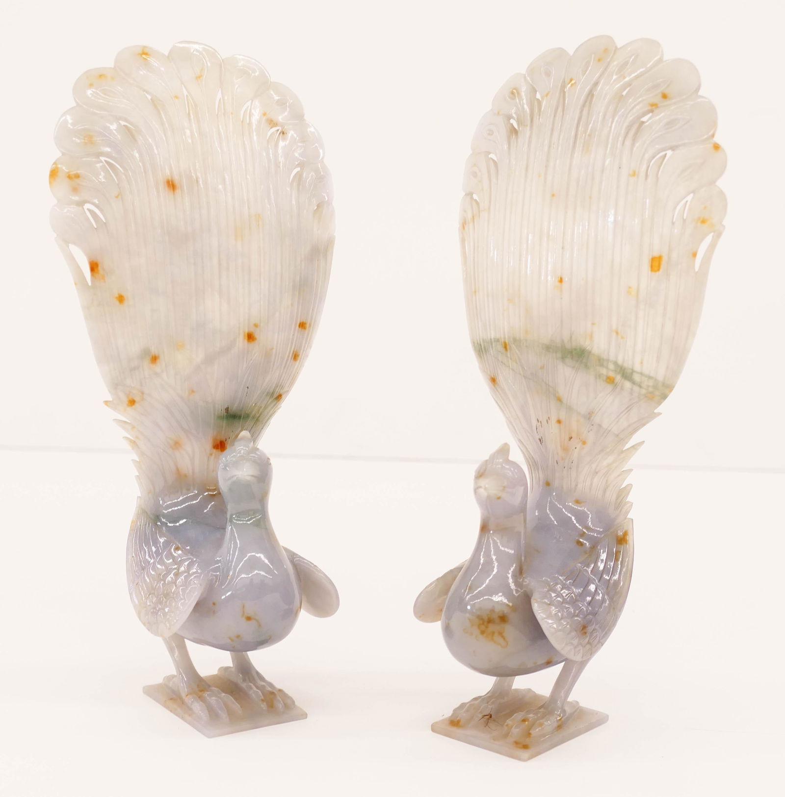 Pair Chinese Mughal Style Jade Bird Figures (1 of 4)