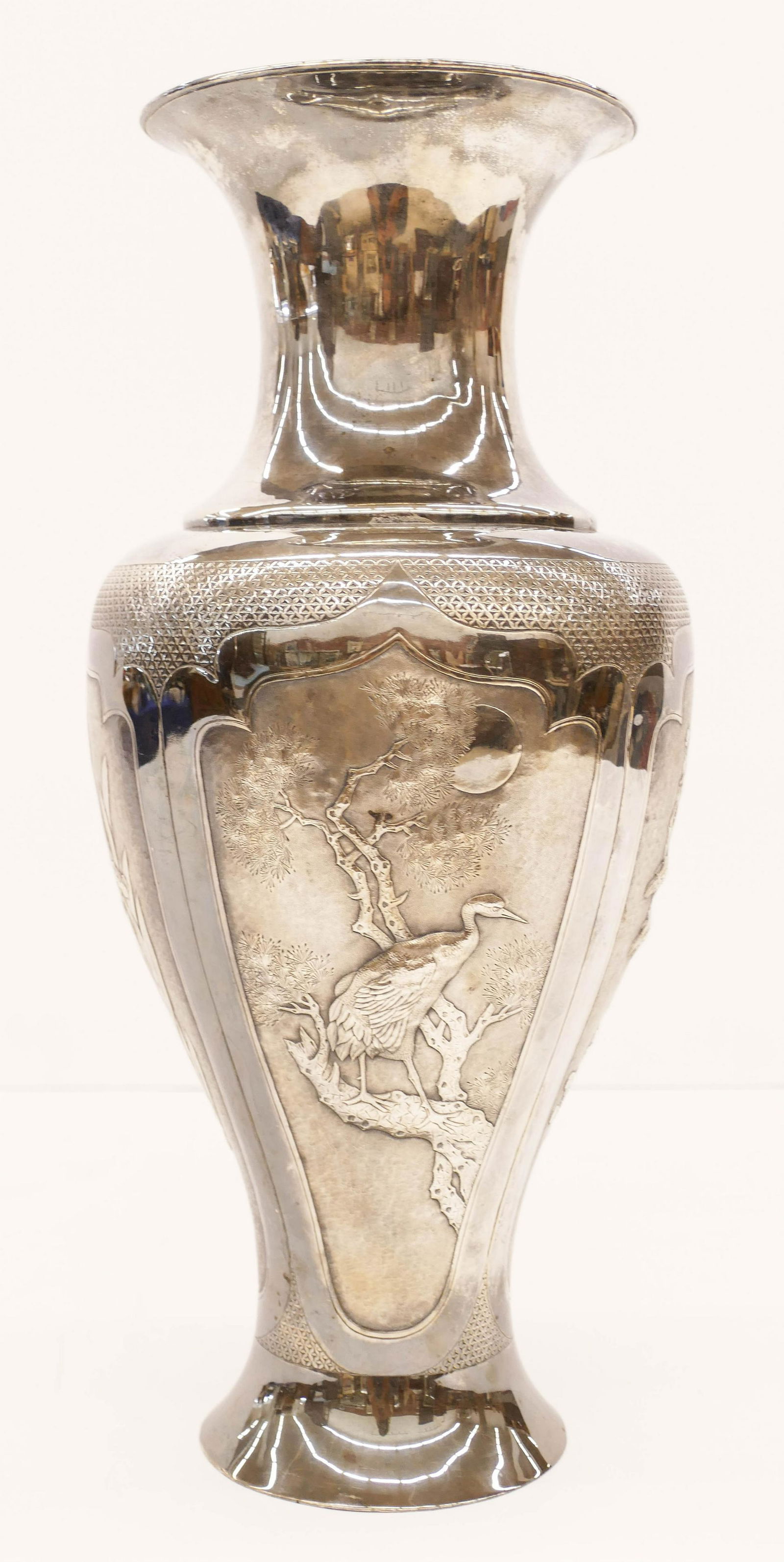Fine Japanese Silver Plated Bird Vase (1 of 6)