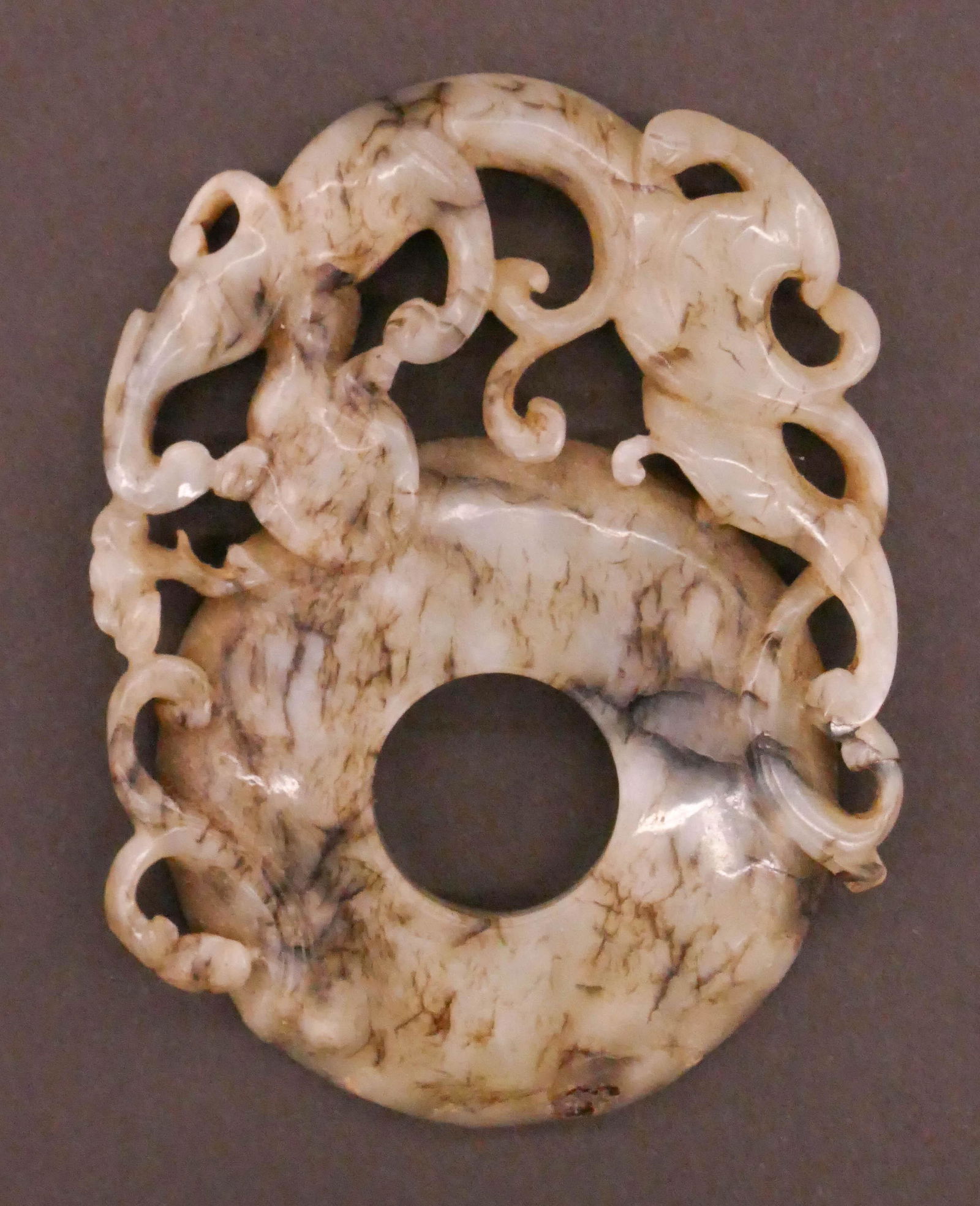 Chinese Qing Jade Qilin and Bi Disc Pendant (1 of 2)