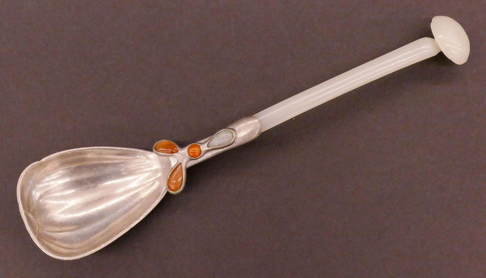 Chinese Qing Jade Hair Ornament Spoon (1 of 3)