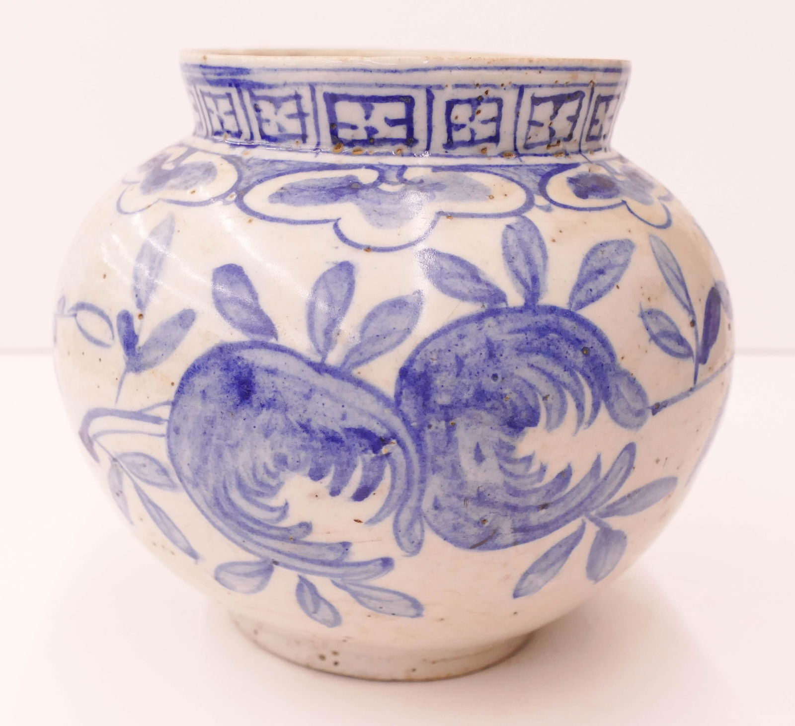 Korean Joseon Blue and White Moon Jar (1 of 3)