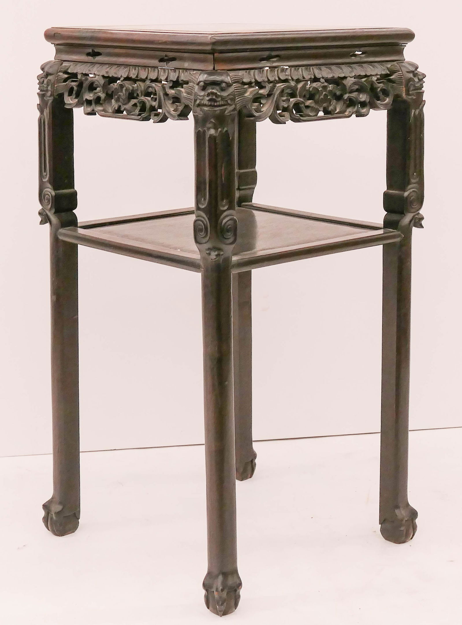 Chinese Qing Rosewood Marble Top Stand (1 of 4)