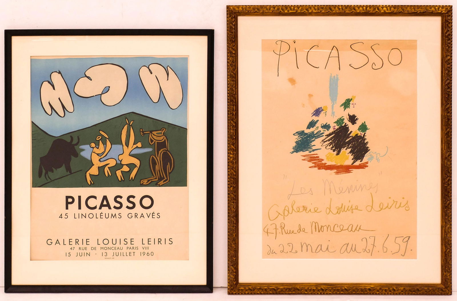 2pc Vintage Pablo Picasso Exhibition Posters (1 of 1)