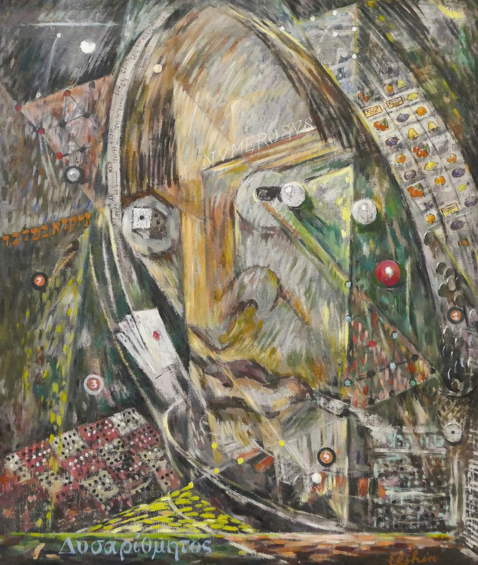 Jacob Elshin ''The Gambler'' 1930's Oil (1 of 3)