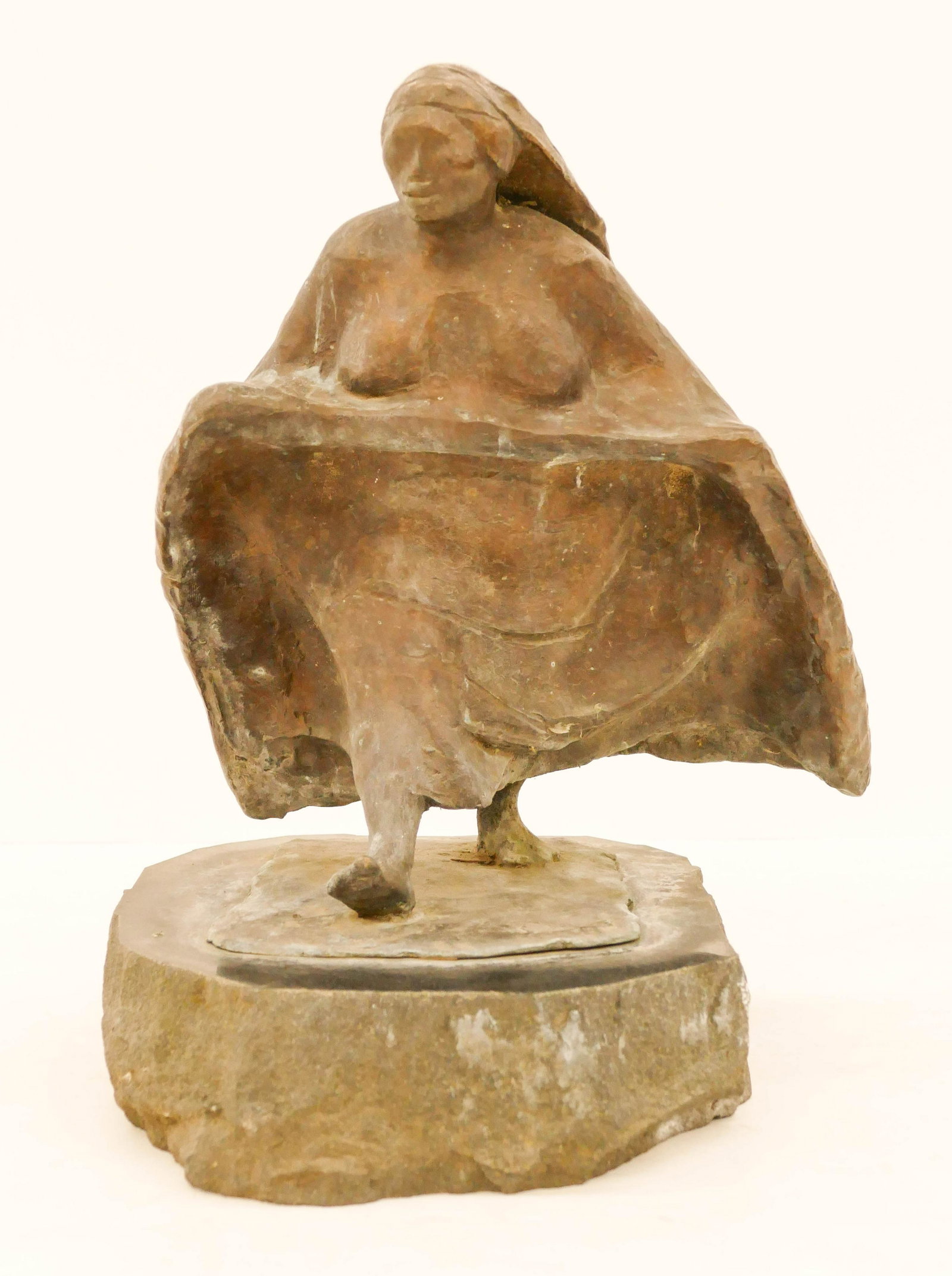 After Francisco Zuniga ''Mujer Correndo'' Bronze: After Francisco Zuniga (1912-1998 Mexico) "Mujer Correndo (Woman Running)" Bronze, 1981. Edition II/VI. 14"x13", 16"x13" with base. Signed and dated on base verso. Heavy surface wear from being displa