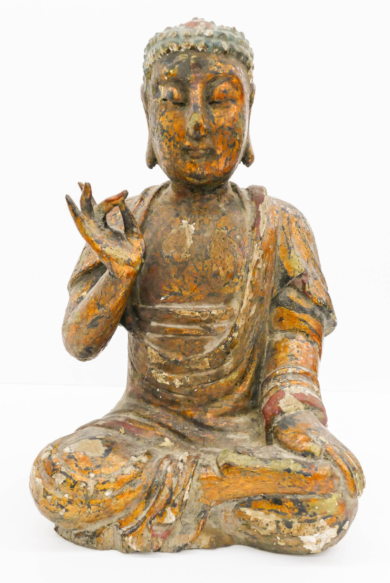 Korean Joseon Gilt Lacquered Wood Buddha (1 of 4)