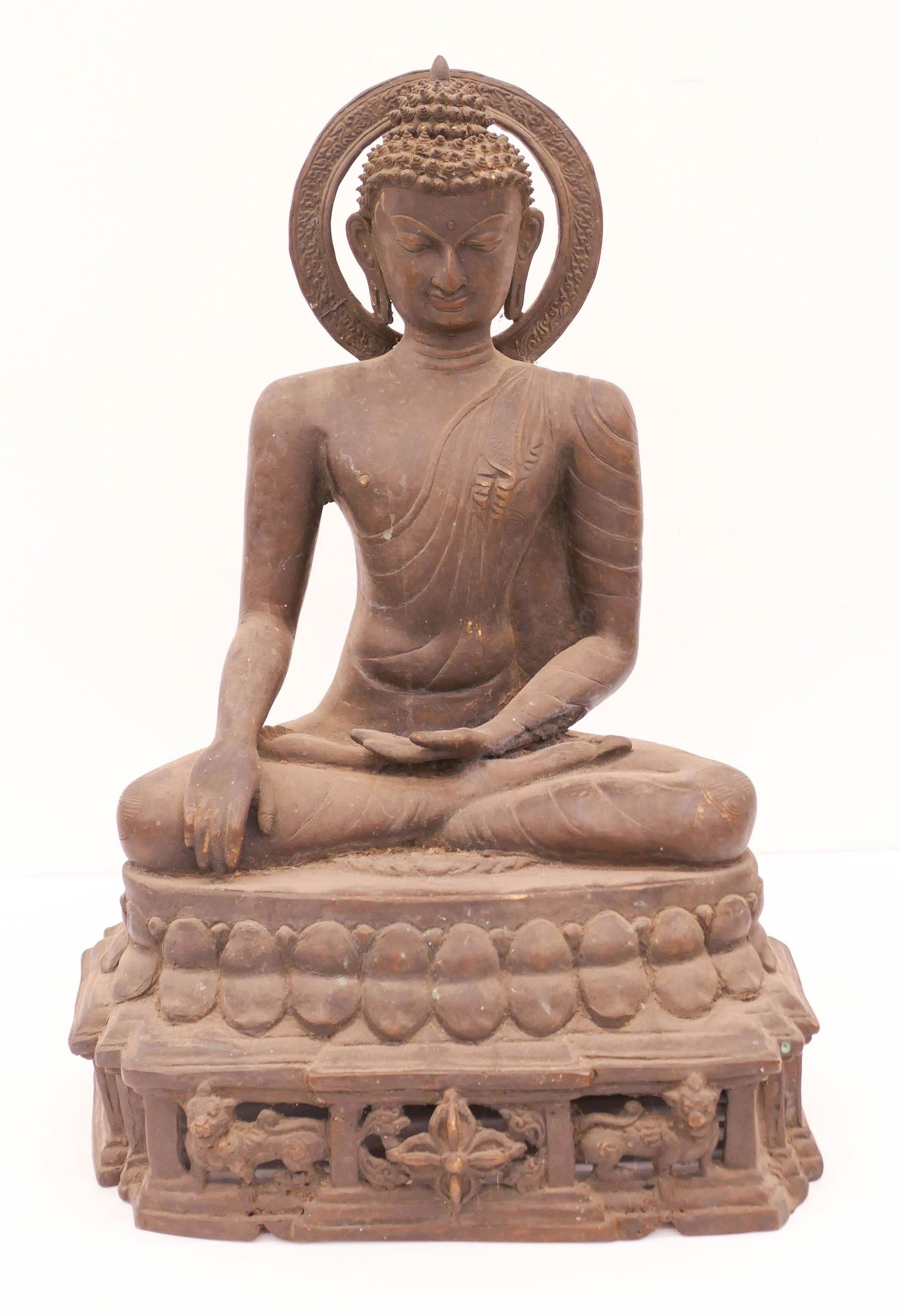 Old Tibetan Seated Bronze Shakyamuni Buddha (1 of 3)