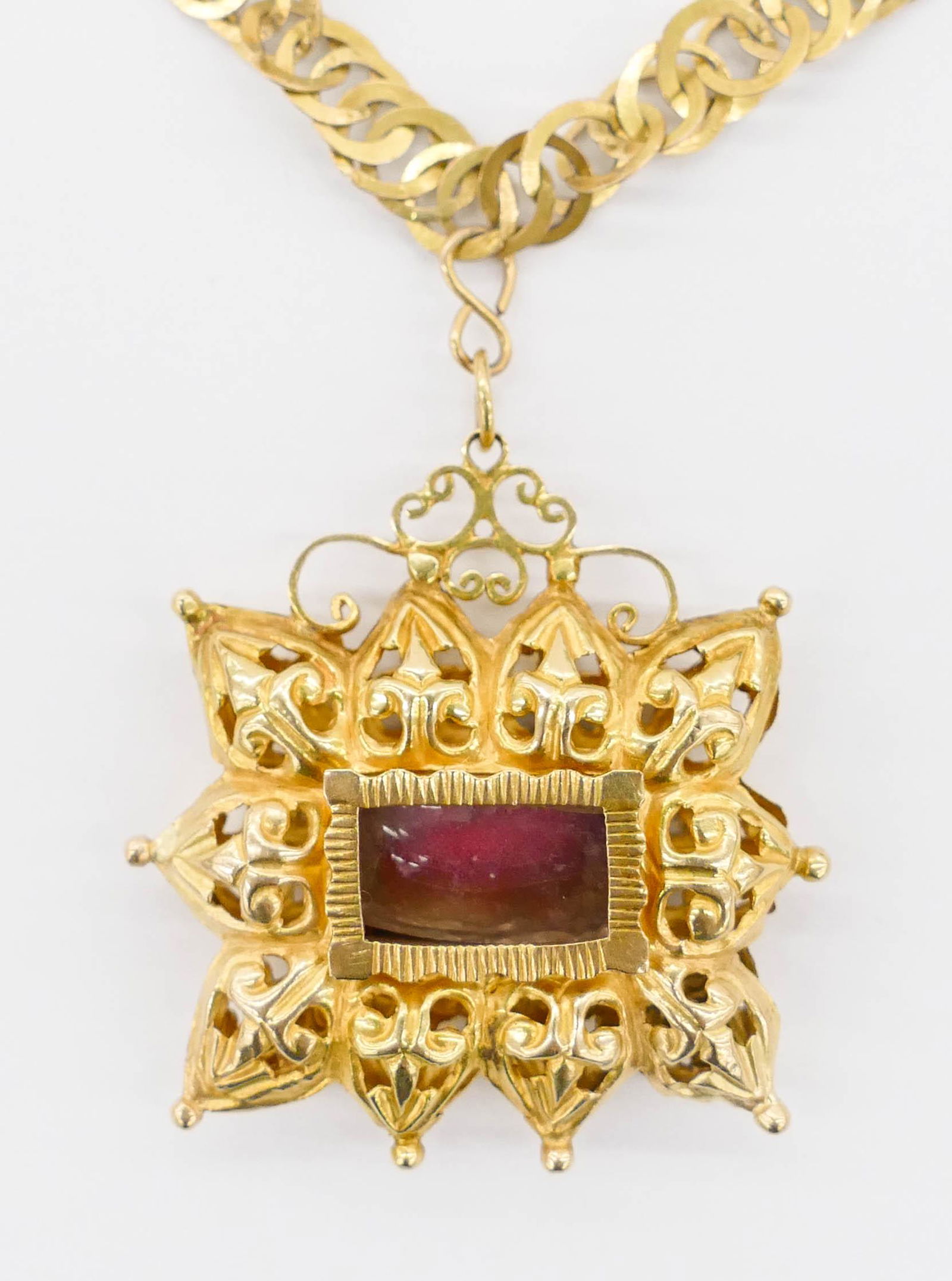 Antique 14-22k Gold Reliquary Pendant Necklace (1 of 3)