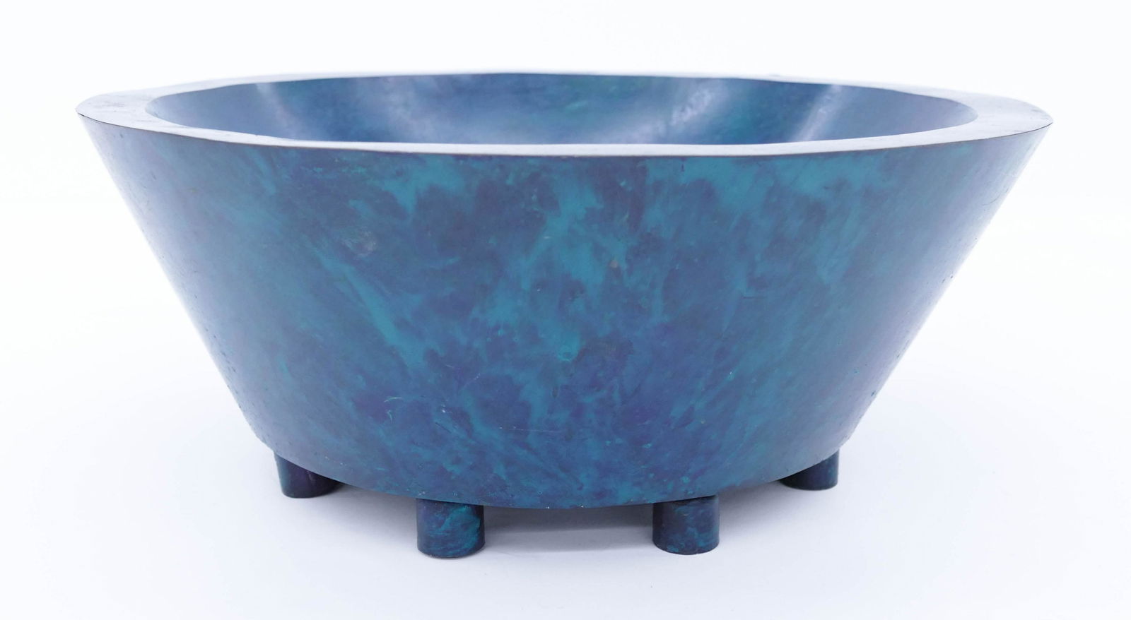 Julie Speidel ''Copper Bowl'' 1990's: Julie Speidel (b.1941 Washington) ''Copper Bowl'' 1990's Painted Formed Copper 6''x15''. No visible signature. Comes with gallery exhibition tag. Overall excellent condition. Collection of Northwest a