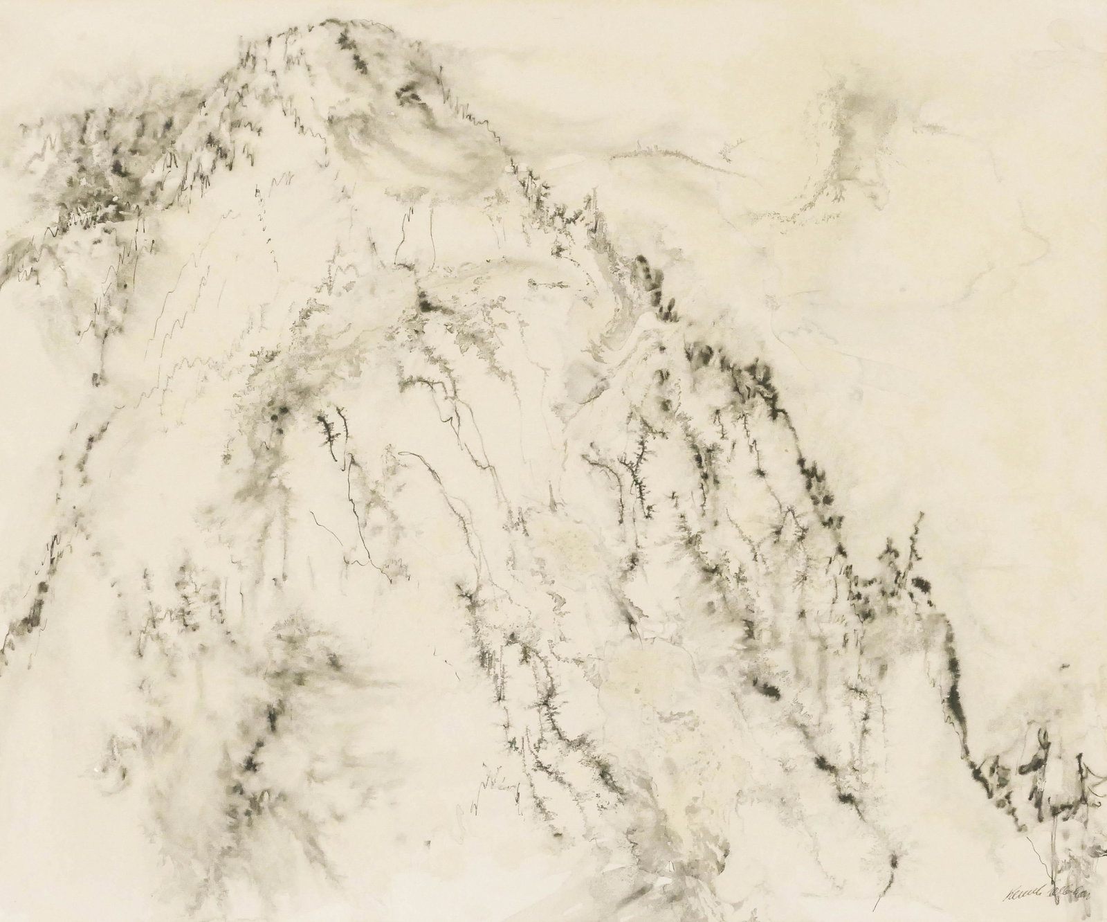 Kenneth Callahan ''Northwest Mountains'' 1950's Ink (1 of 2)