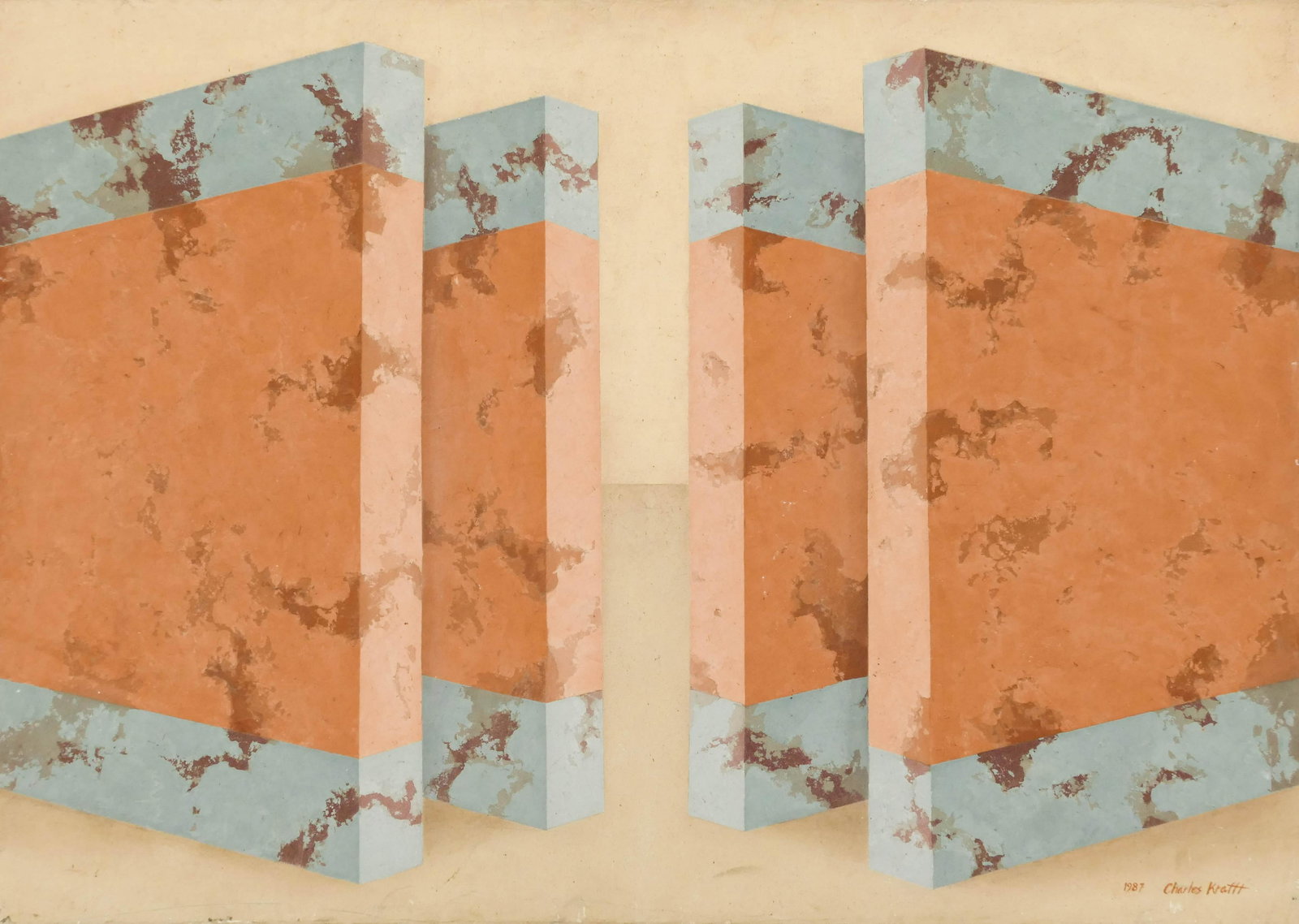 Charles Krafft ''Puget Tesla #15'' 1987 Oil on Canvas (1 of 2)