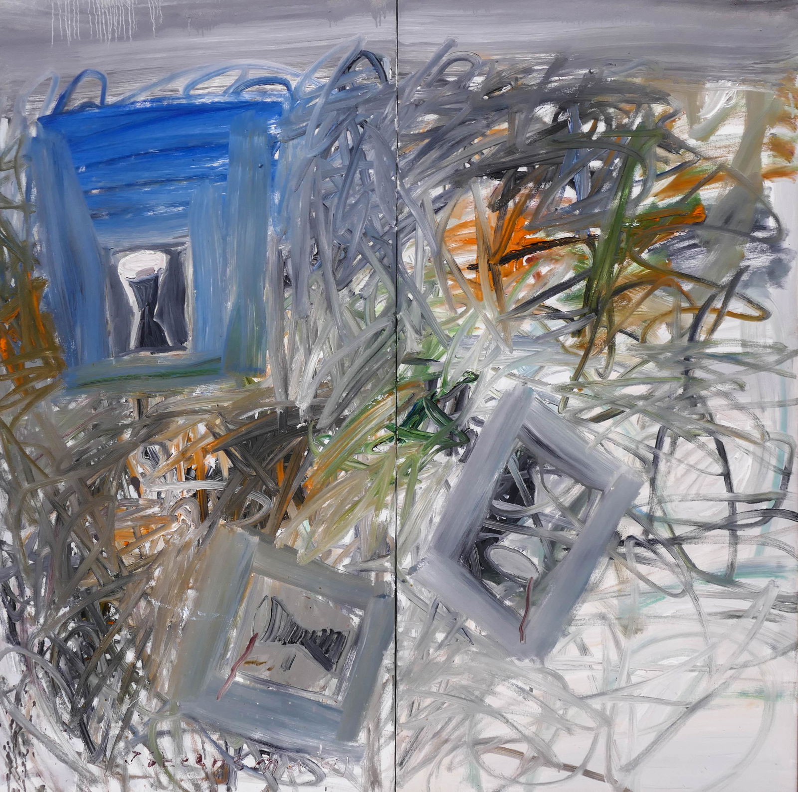 Jay Steensma ''Floating Chalices'' (Diptych) 1991 Oil (1 of 3)