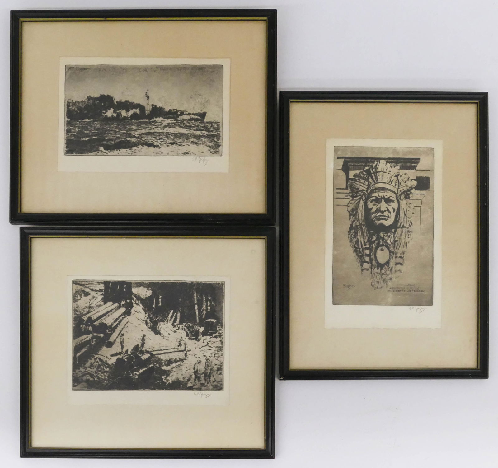3pc Eustace Ziegler Signed Etchings (1 of 3)