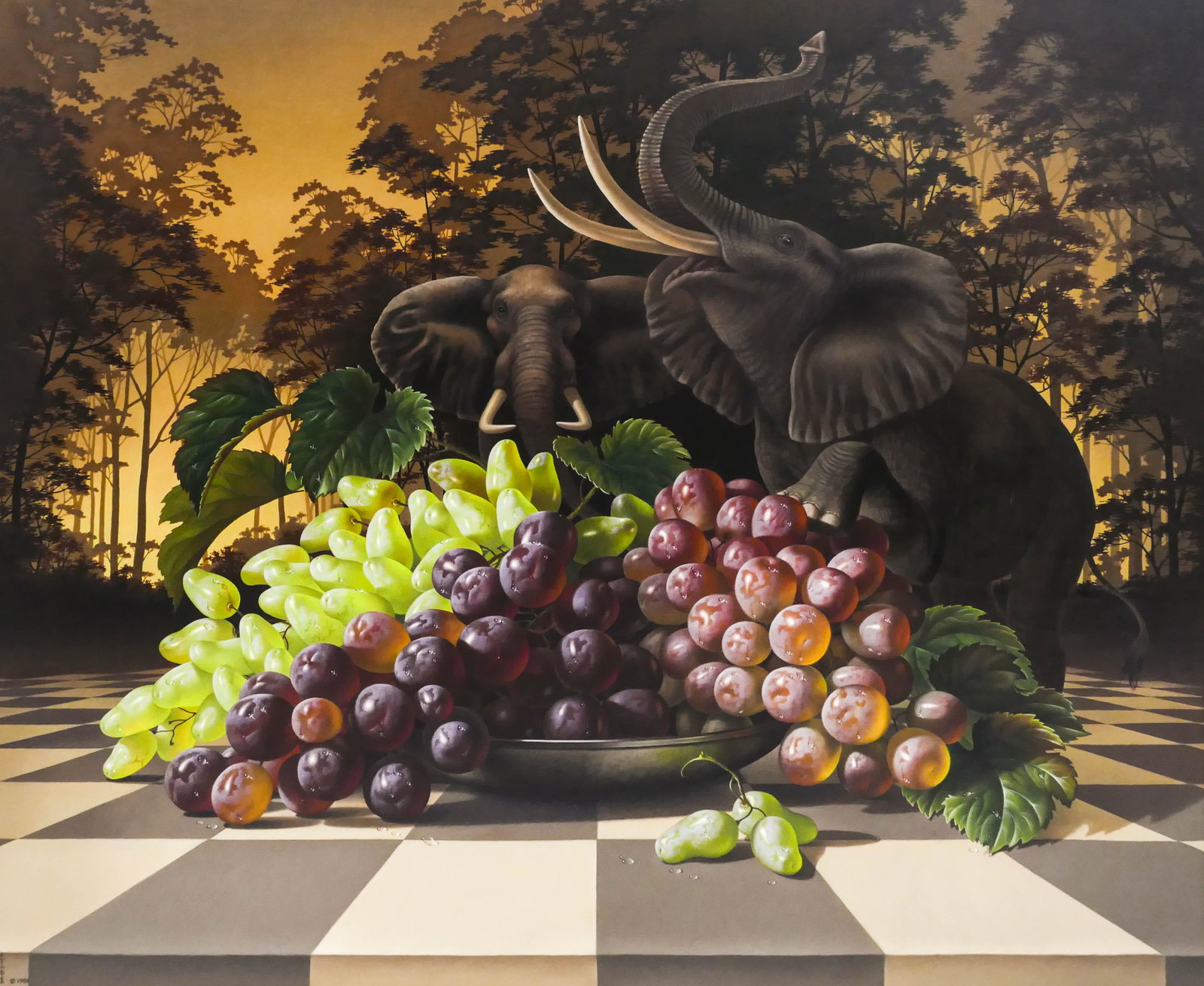 Ilene Meyer ''Grape Stampede'' 1980 Oil (1 of 3)