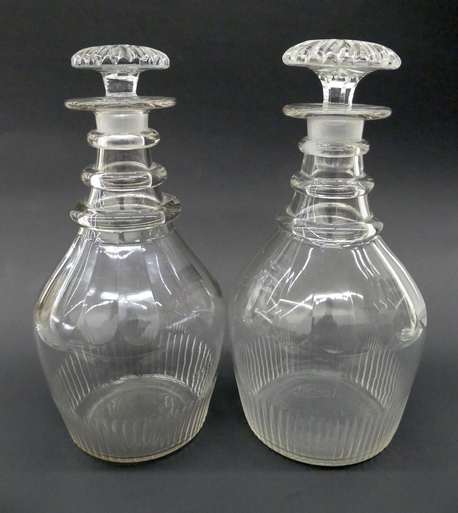 Pair Georgian Panel Cut Crystal Decanters, c. 1830 (1 of 3)