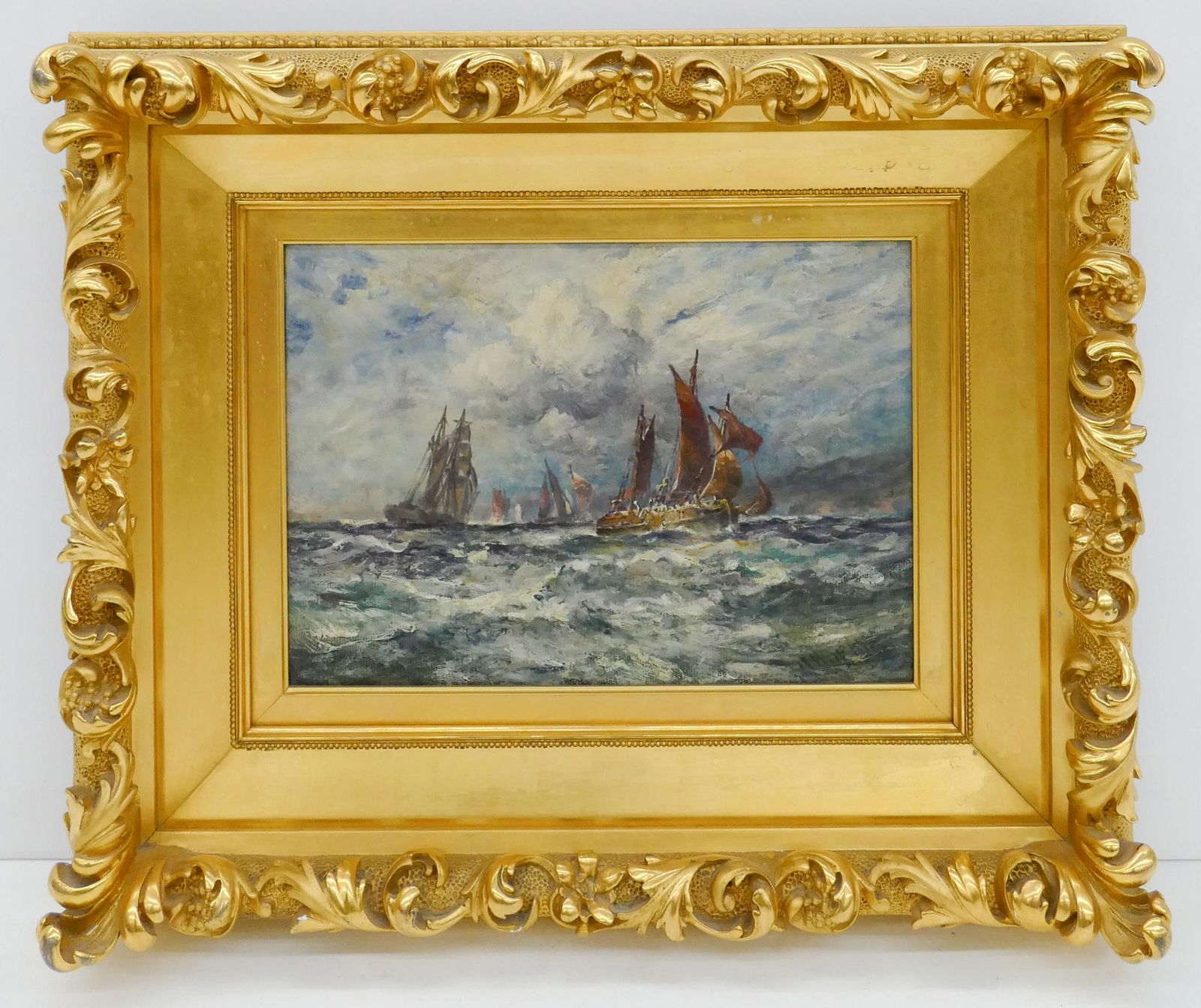 Robert B. Hopkin 'Stormy Seas' Oil on Canvas (1 of 4)