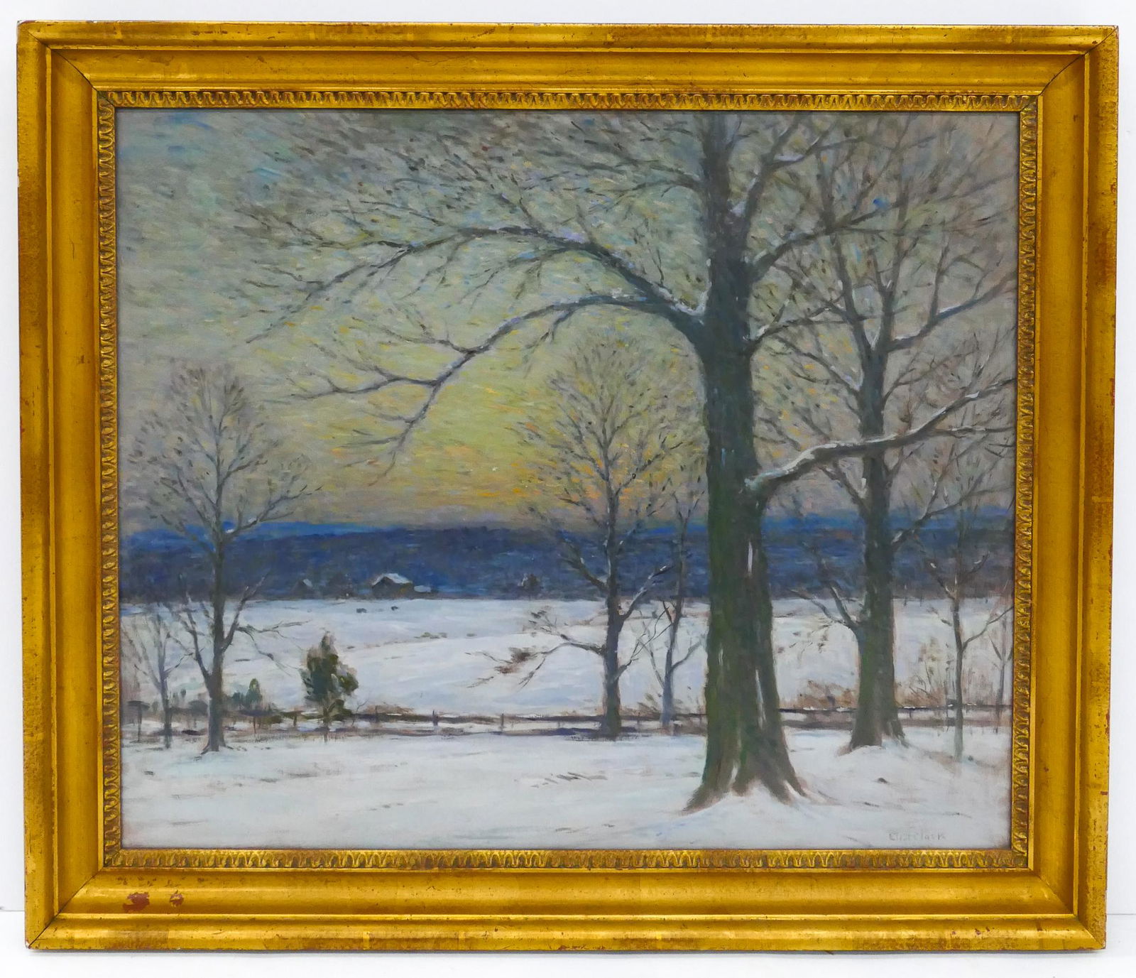 Eliot Candee Clark Winter Landscape Oil on Board (1 of 4)