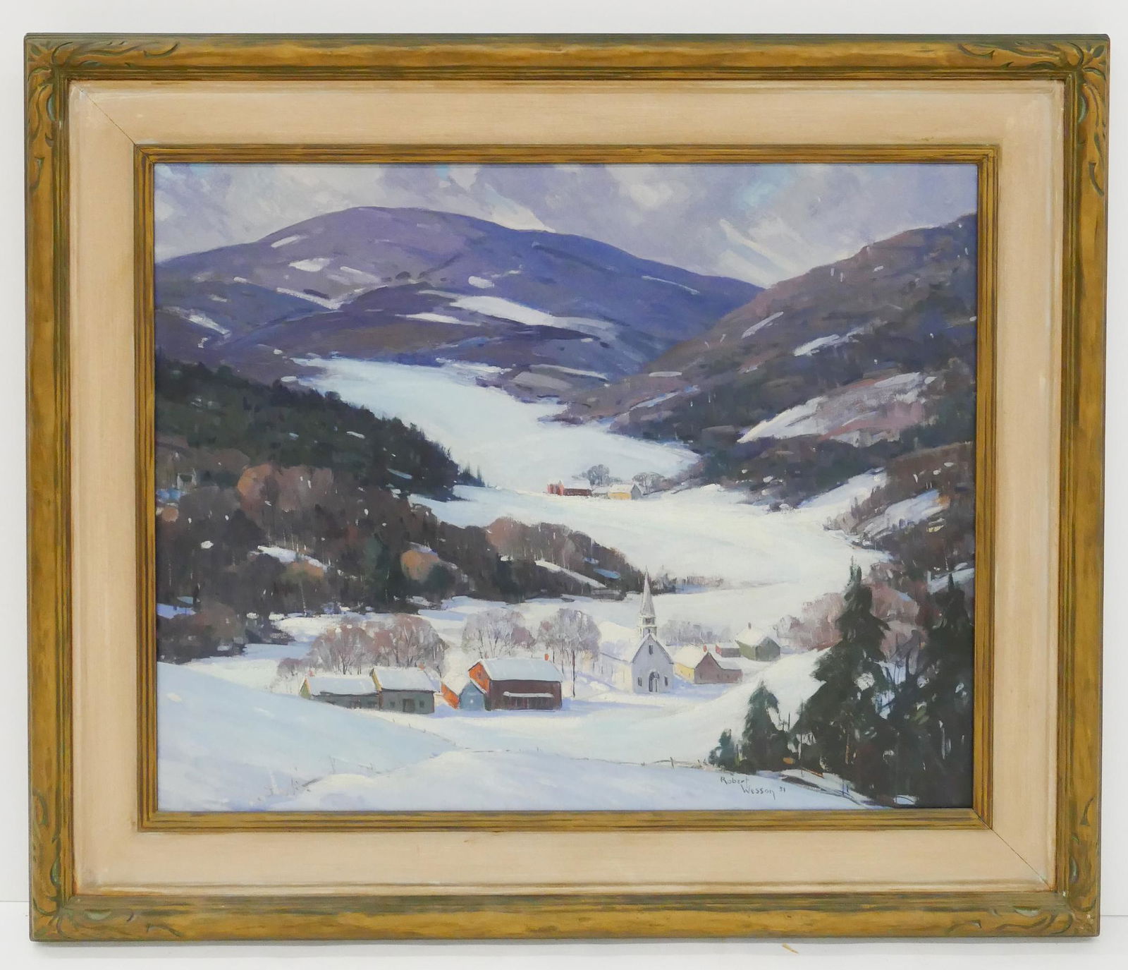 Robert Wesson Vermont Landscape in Winter Oil on Canvas (1 of 4)