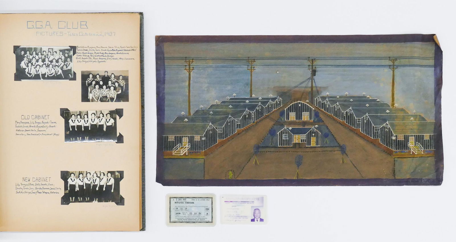 WWII Japanese Internment Camp Painting & Yokoyama Scrapbook Etc (1 of 17)