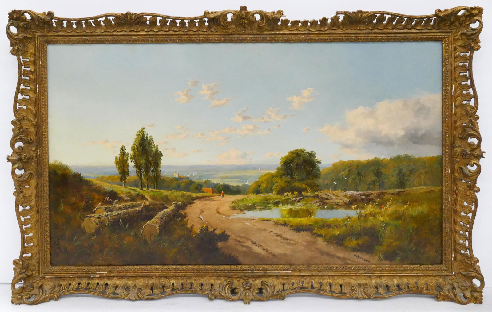 Edmund Johann Niemann 'View of Ightham' Oil on Canvas (1 of 5)