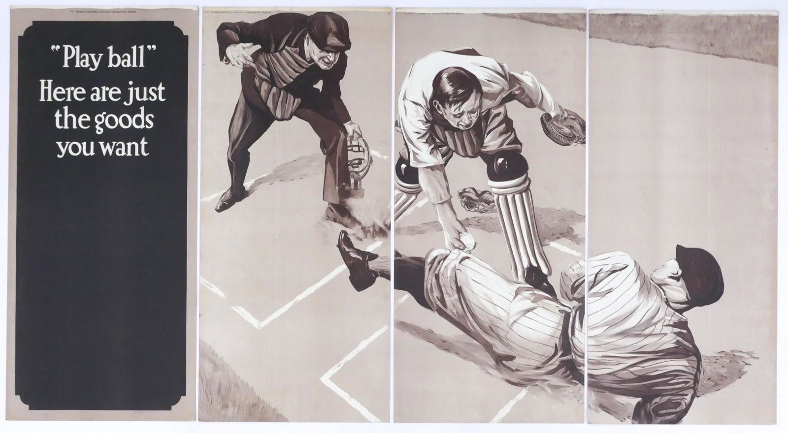 4pc 1920's Winchester Advertising Signs- Baseball (1 of 2)