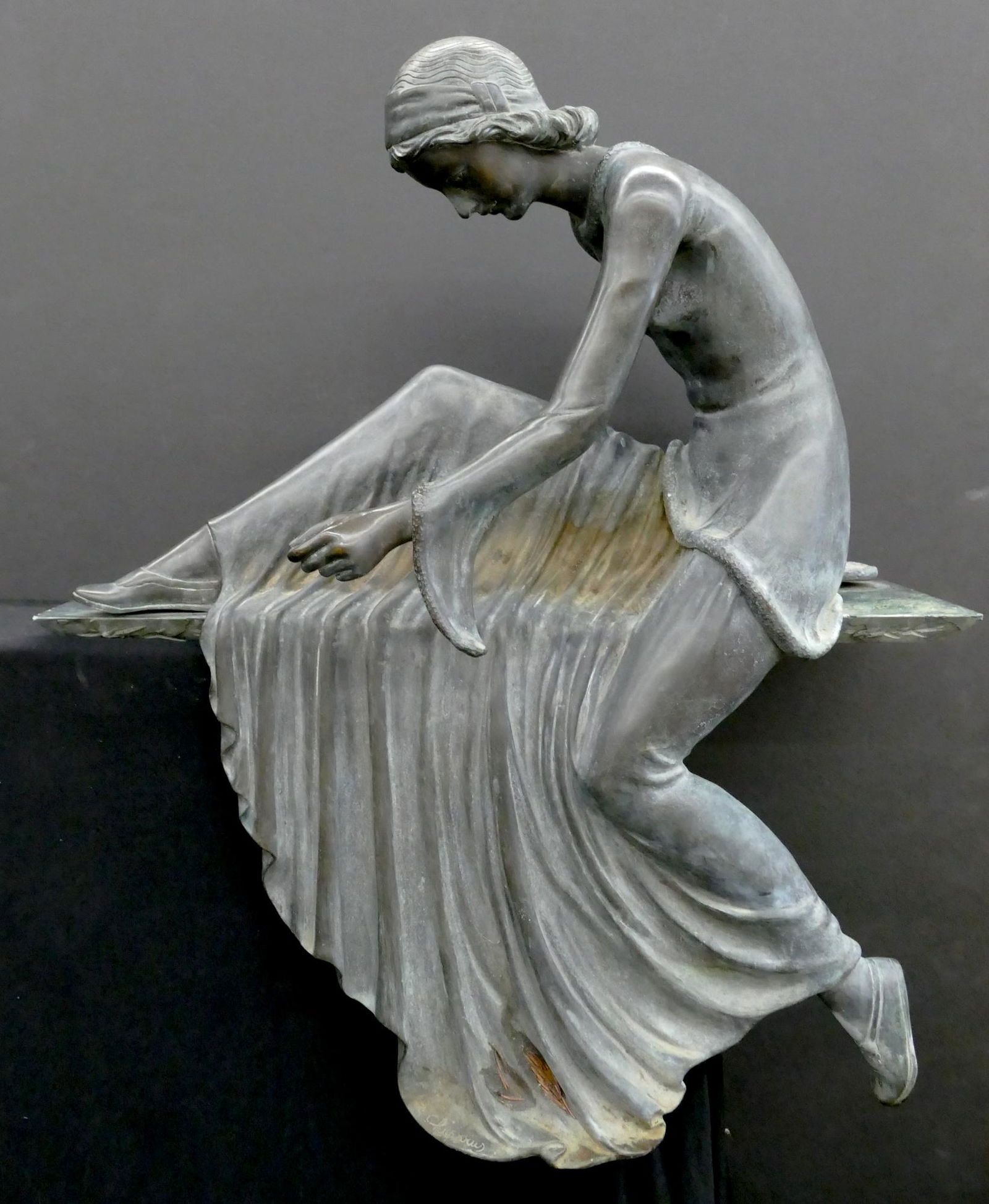 Demetre Chiparus Art Deco Sitter Bronze Sculpture (1 of 8)