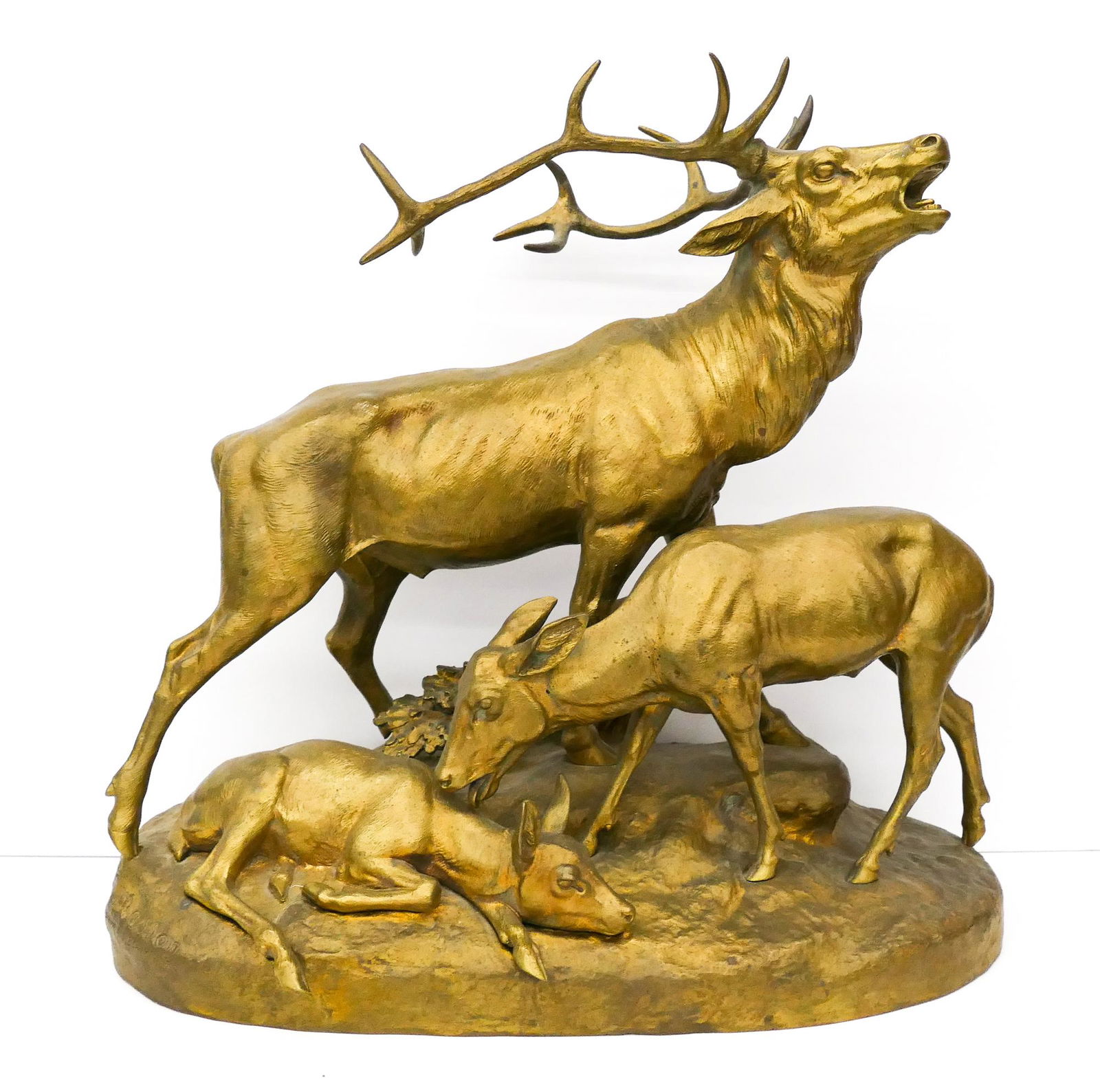 Clovis Edmond Masson Deer Family Bronze Sculpture (1 of 4)