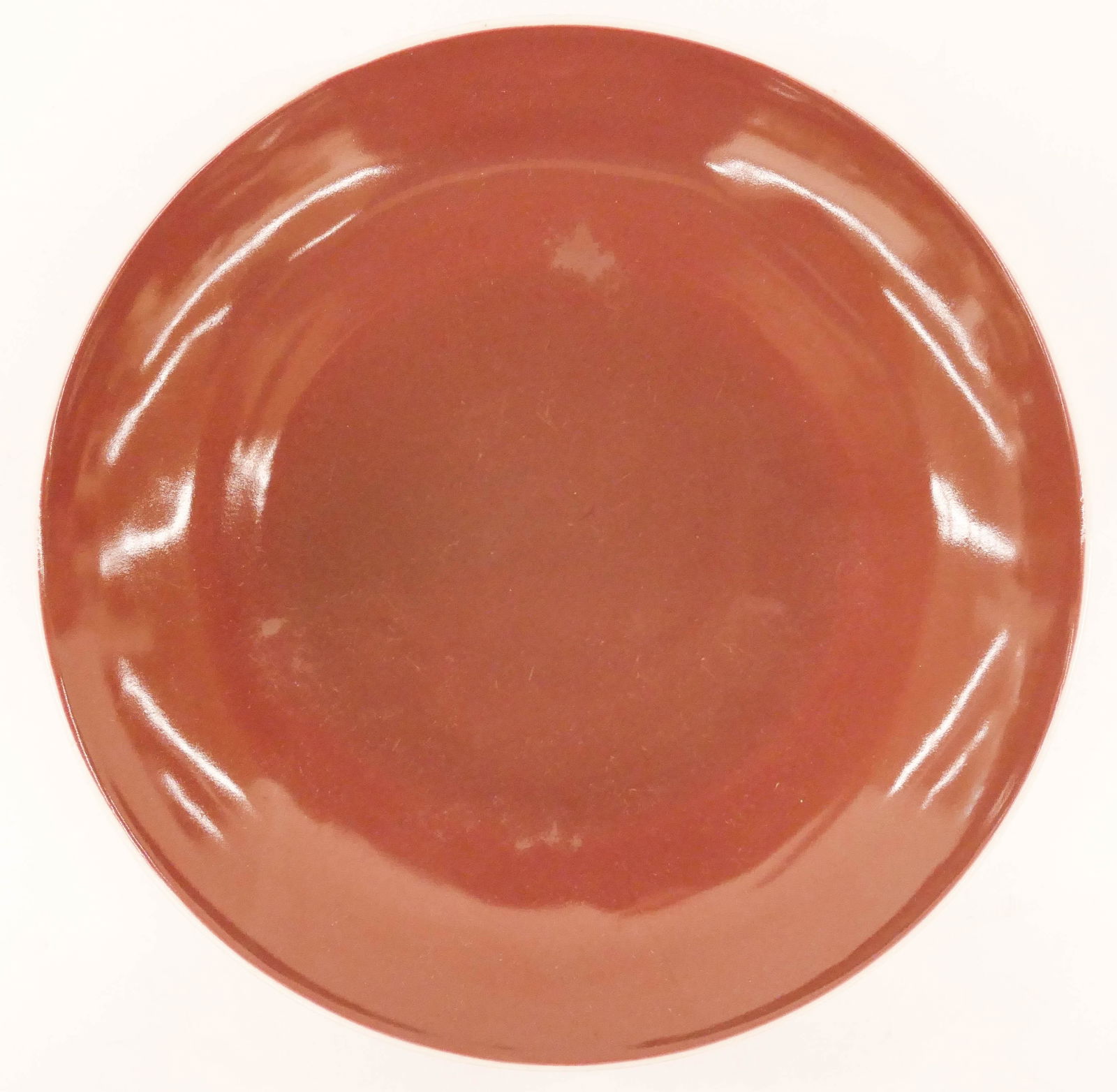 Chinese Yongzheng Plum Glazed Monochrome Dish (1 of 4)