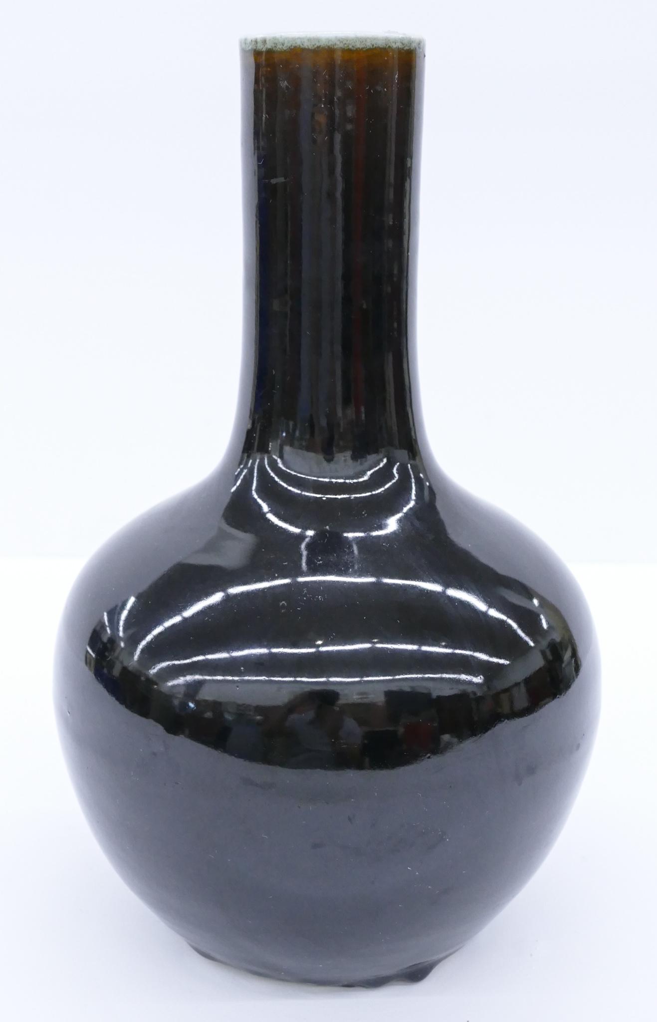Chinese Qing Mirror Black Monochrome Bottle Vase (1 of 4)