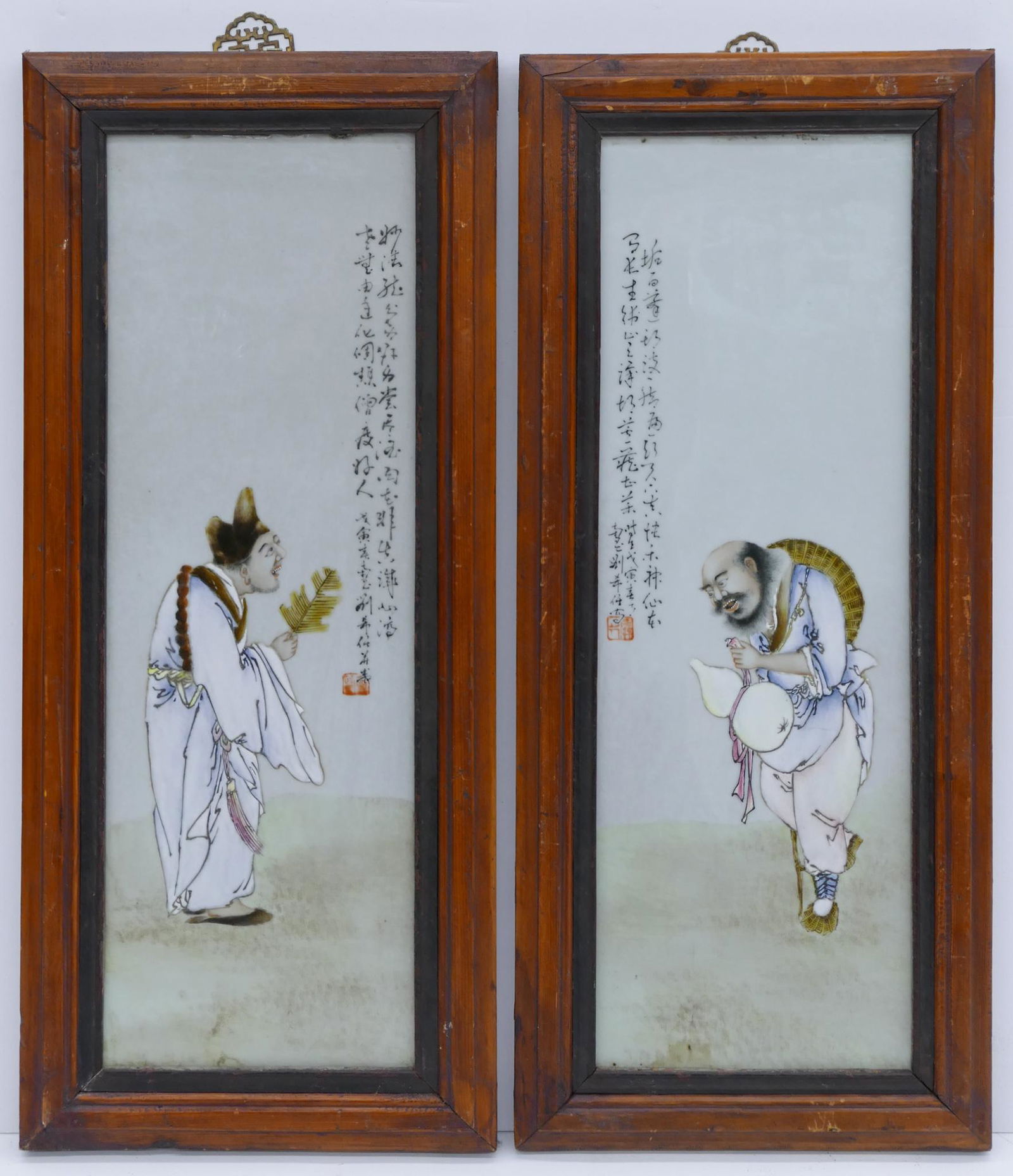 Liu Xiren Attr. Pair Republic Porcelain Plaque (1 of 8)