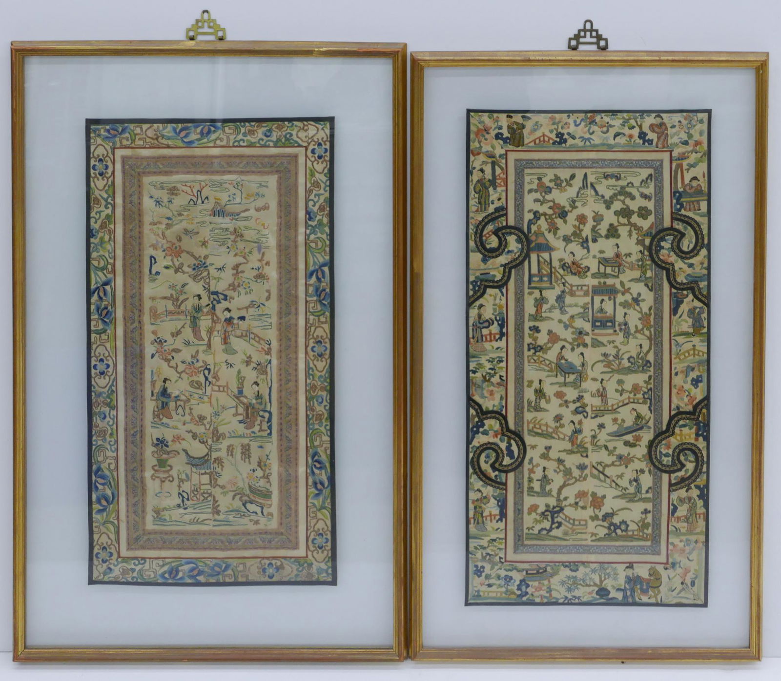 2 Pairs Chinese Forbidden Stitch Silk Sleeve Panel (1 of 3)