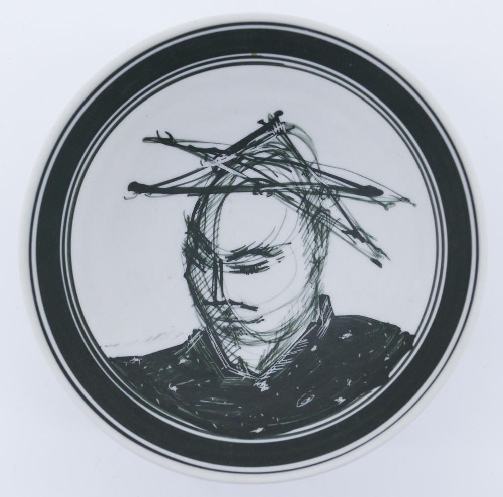 Edward Eberle ''Man in a Star Hat'' Bowl Porcelain (1 of 2)
