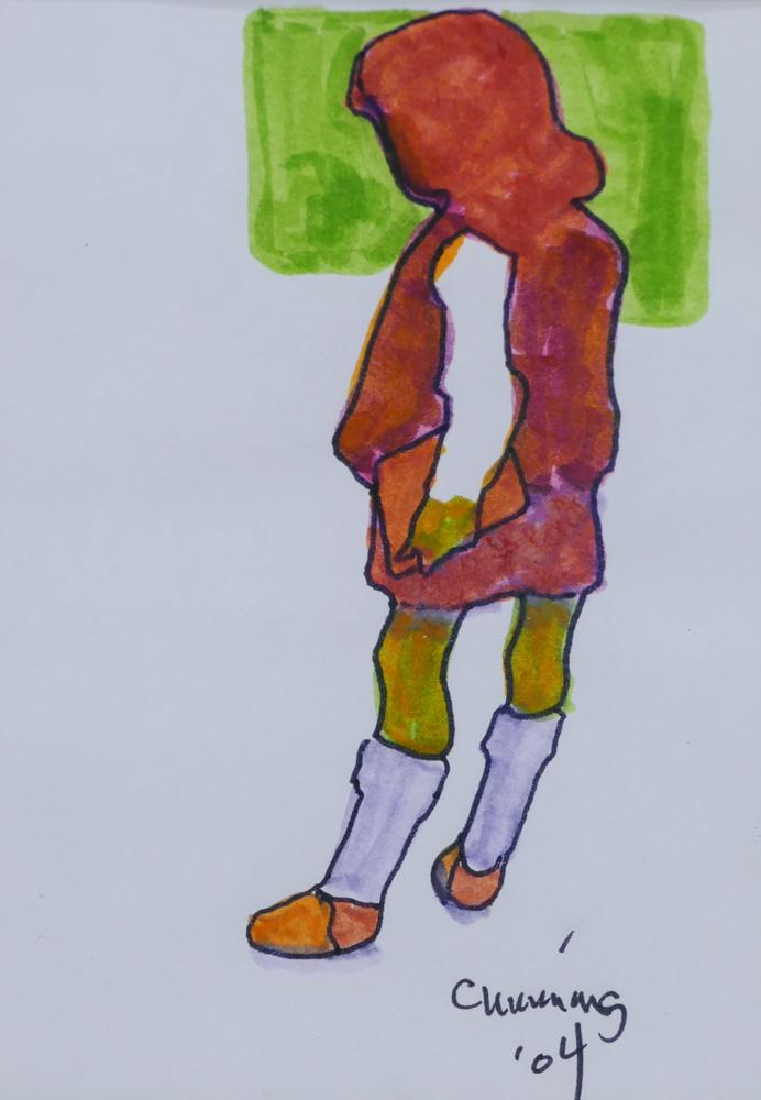 William Cumming ''Girl with Book'' 2004 Watercolor (1 of 2)