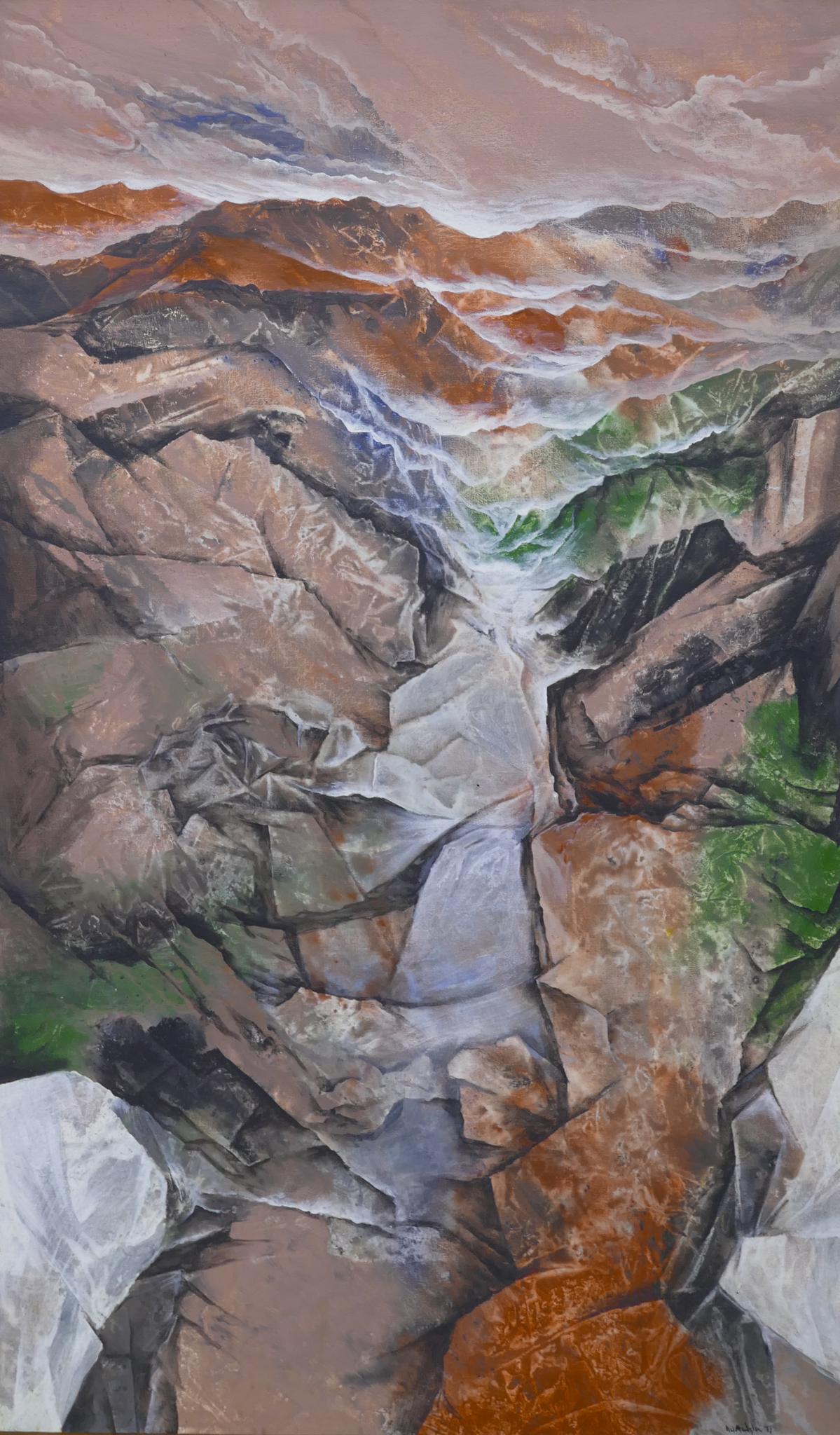 Neil Meitzler ''Mystic Mountain'' 1973 Casein (1 of 3)