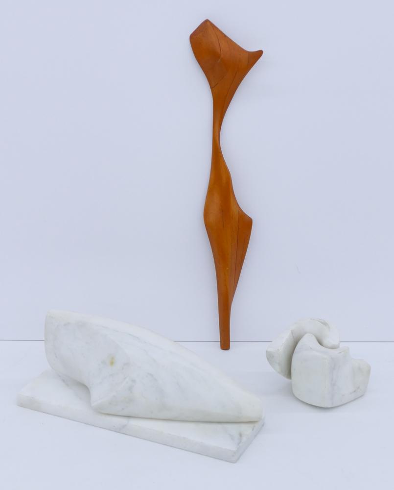 3pc Charles Smith Marble and Wood Sculptures (1 of 2)