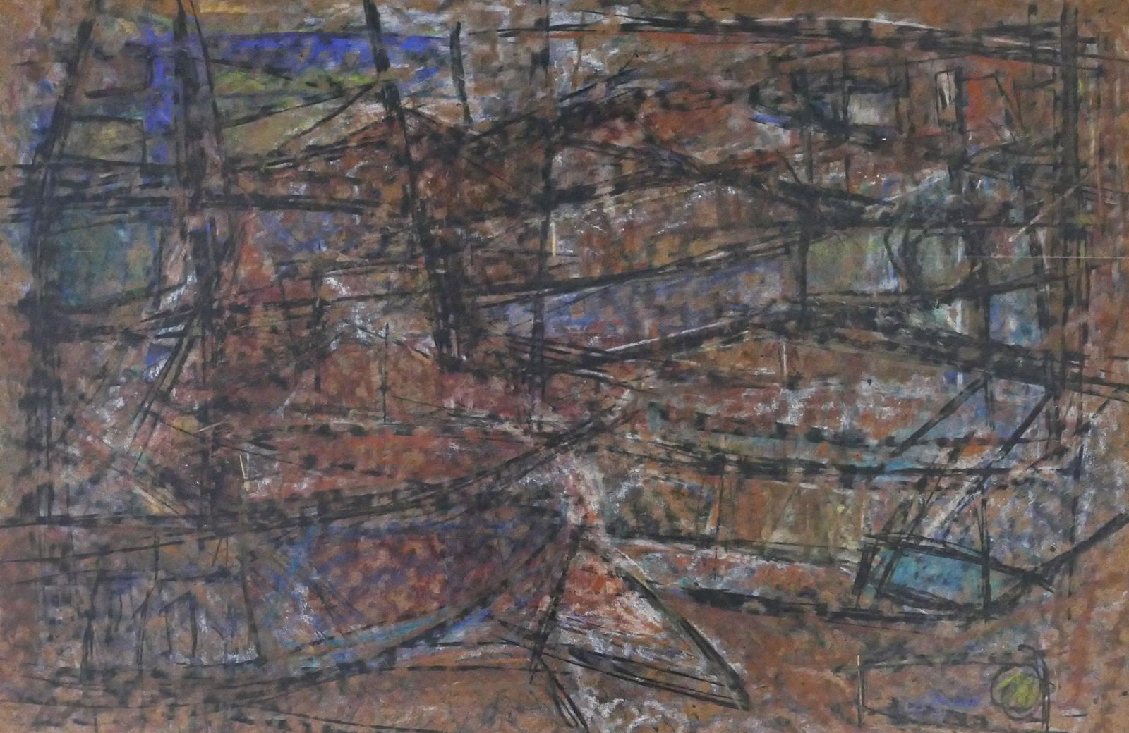 Bart Morse ''Composition'' 1950's Pastel (1 of 2)