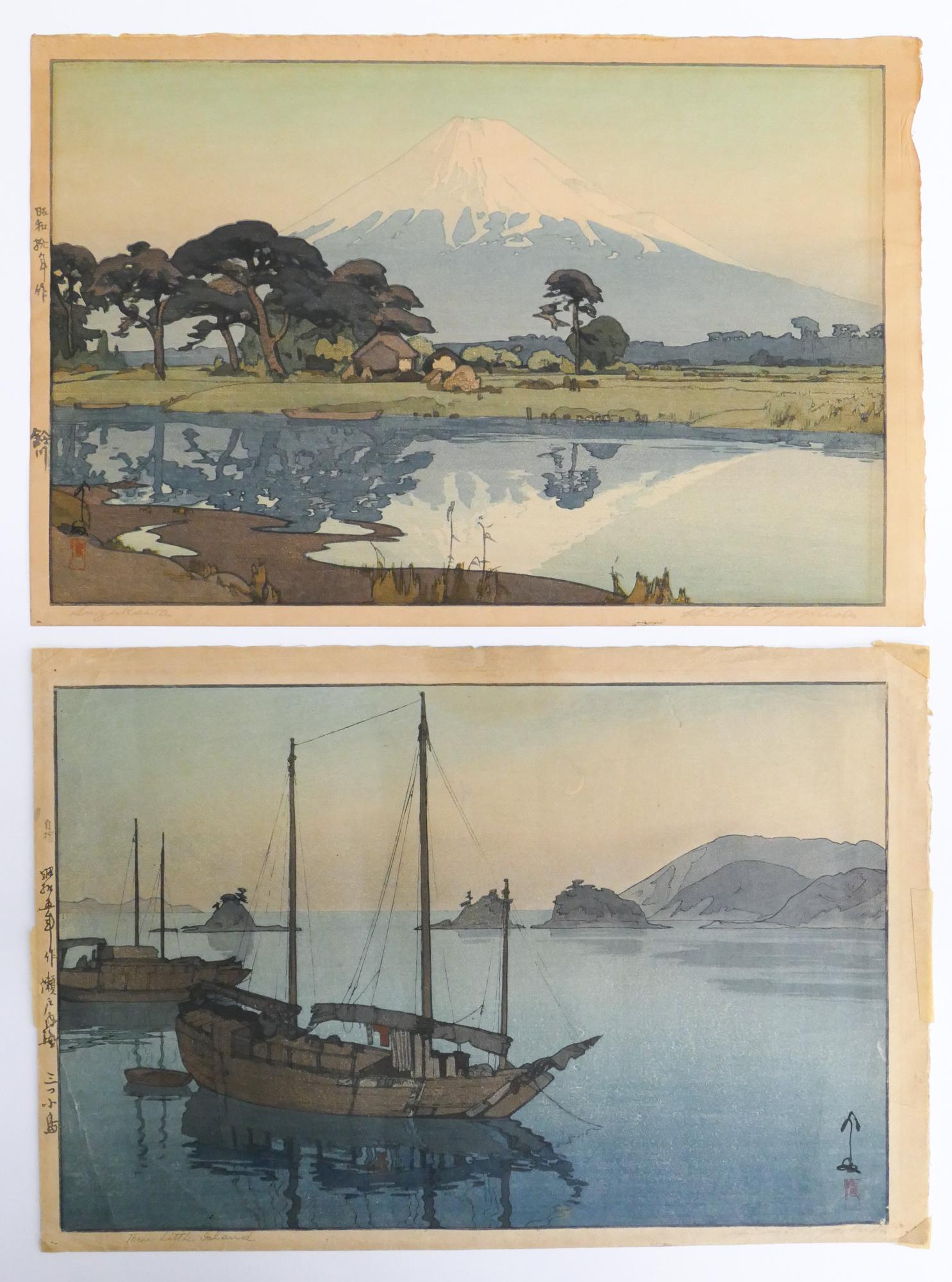 2pc Hiroshi Yoshida Woodblock Prints (1 of 6)