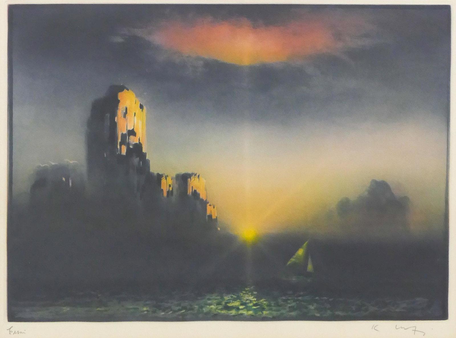 Kaiko Moti  'Chateau D'If' Aquatint Etching, 1974 (1 of 6)