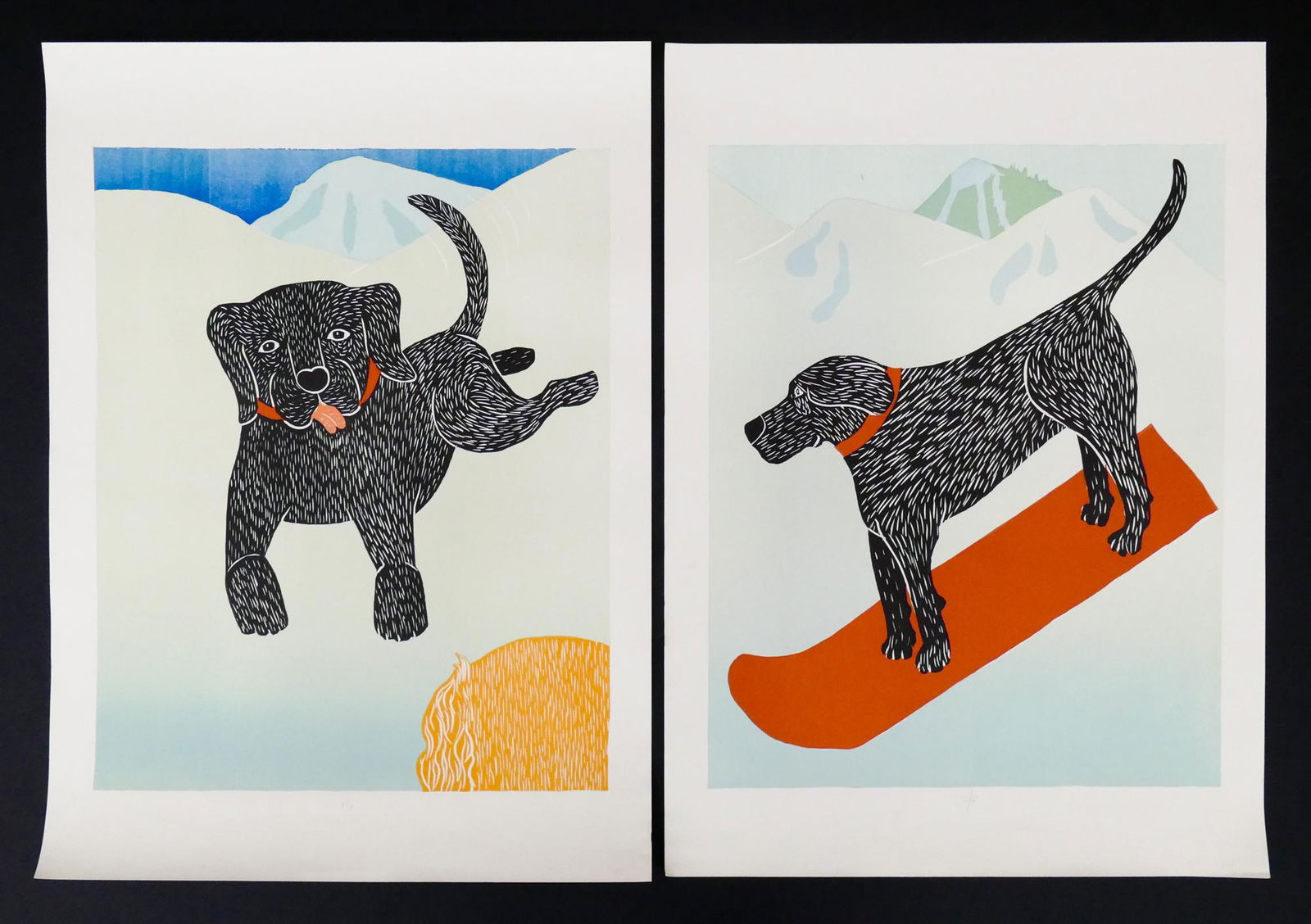 2pc Stephen Huneck Labrador Retreiver Serigraphs (1 of 5)
