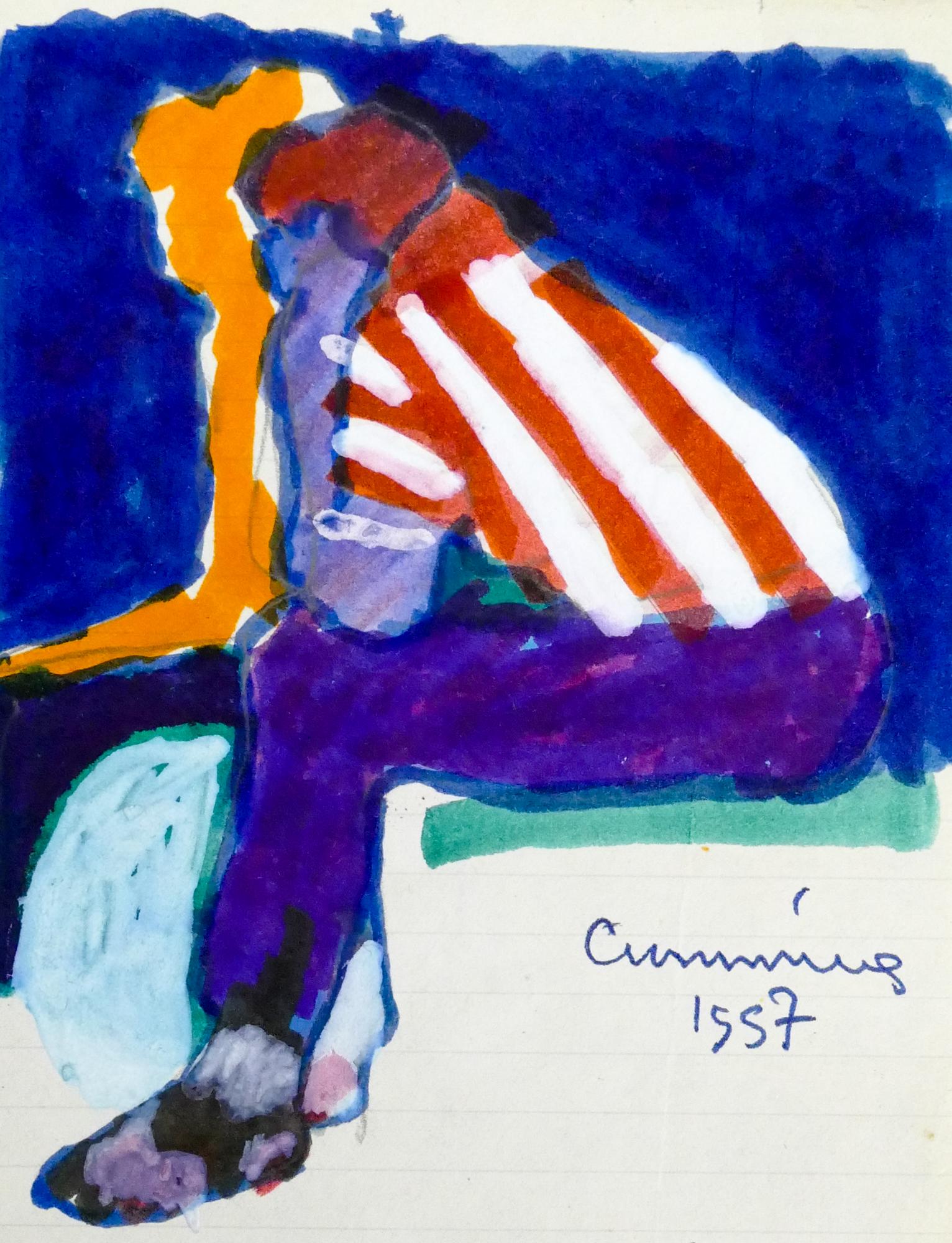 William Cumming  'Man Sitting' Tempera , 1997 (1 of 4)