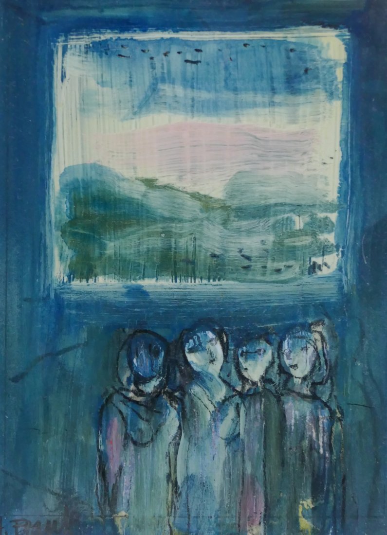 Harold Frank "Untitled" (Figures with Window) Acrylic (1 of 2)