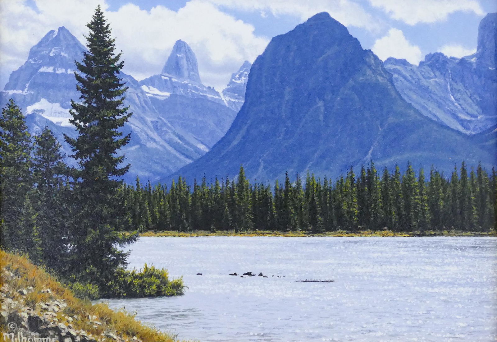 Denis Milhomme ''Daylight Delight'' 1999 Oil: Denis Milhomme (b.1954 American) ''Daylight Delight'' 1999 Oil on Masonite 5''x7'' Image. Signed and dated l.l. Gallery framing 13.5''x15.5''. Excellent condition.