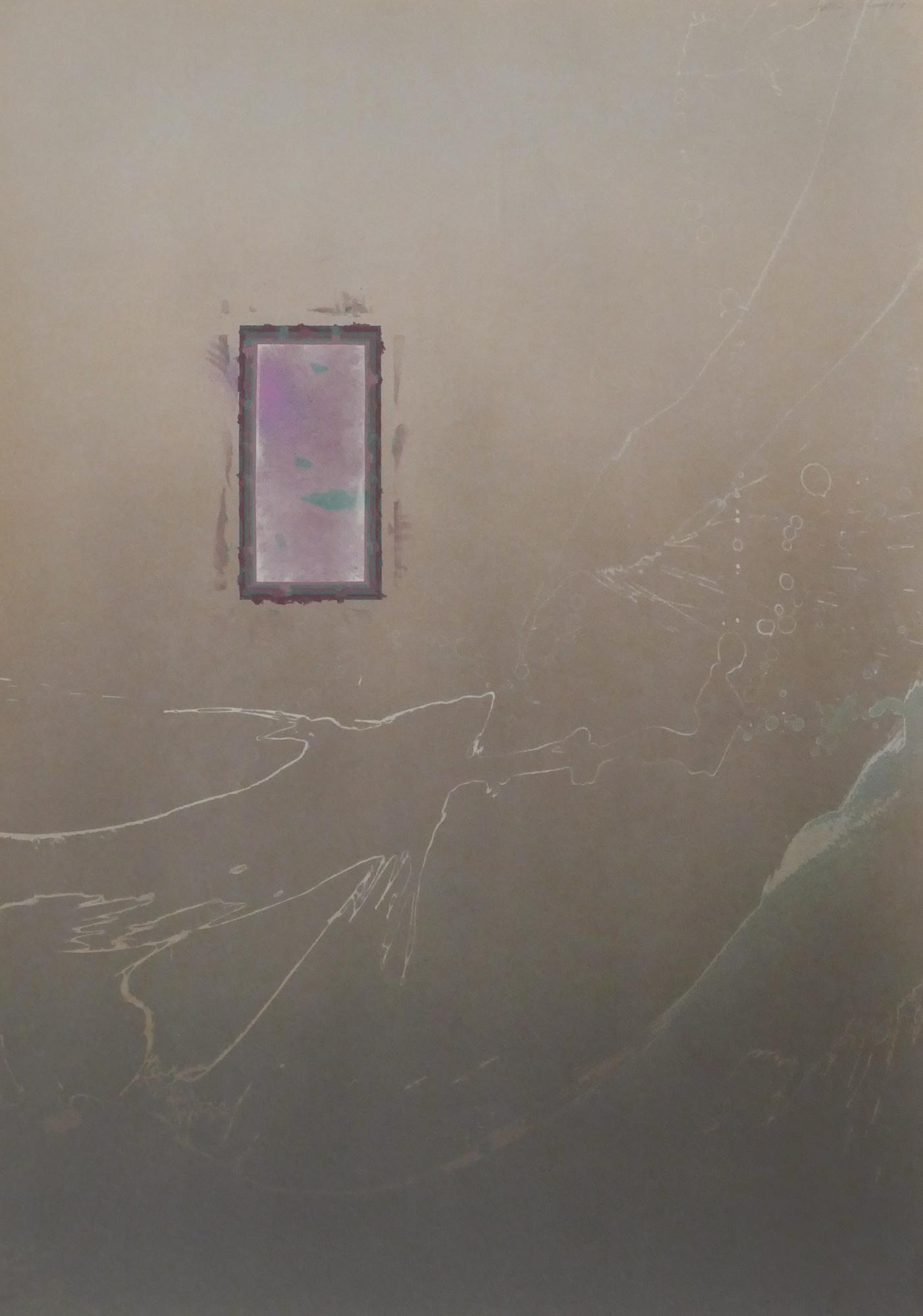 Randal Richard Hinz ''Eclipse Opened'' 1977 Mixed Media: Randal Richard Hinz (b.1944 American) ''Eclipse Opened'' 1977 Mixed Media on Arches Paper 30''x22'' Image. Signed and dated upper right. Plasteel shadowbox framing 33''x25.5''. Excellent condition.