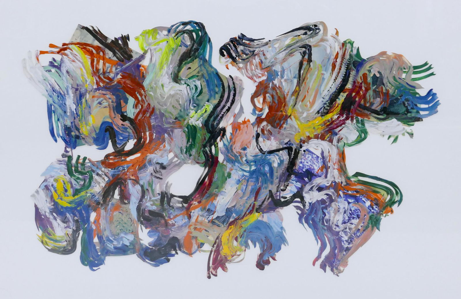 Charles Clough ''PP'' 1980 Enamel on Paper: Charles Clough (b.1951 American) ''PP'' 1980 Enamel on Paper 27''x44'' Image. No visible signature with label on verso. Plasteel framing 37.5''x53.5''. From a distinguished corporate collection, Washi